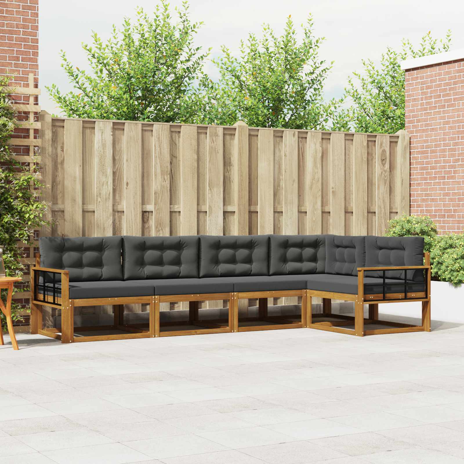 Ensemble de canapés d'extérieur 5 pcs Naturel et Anthracite - XIOS
