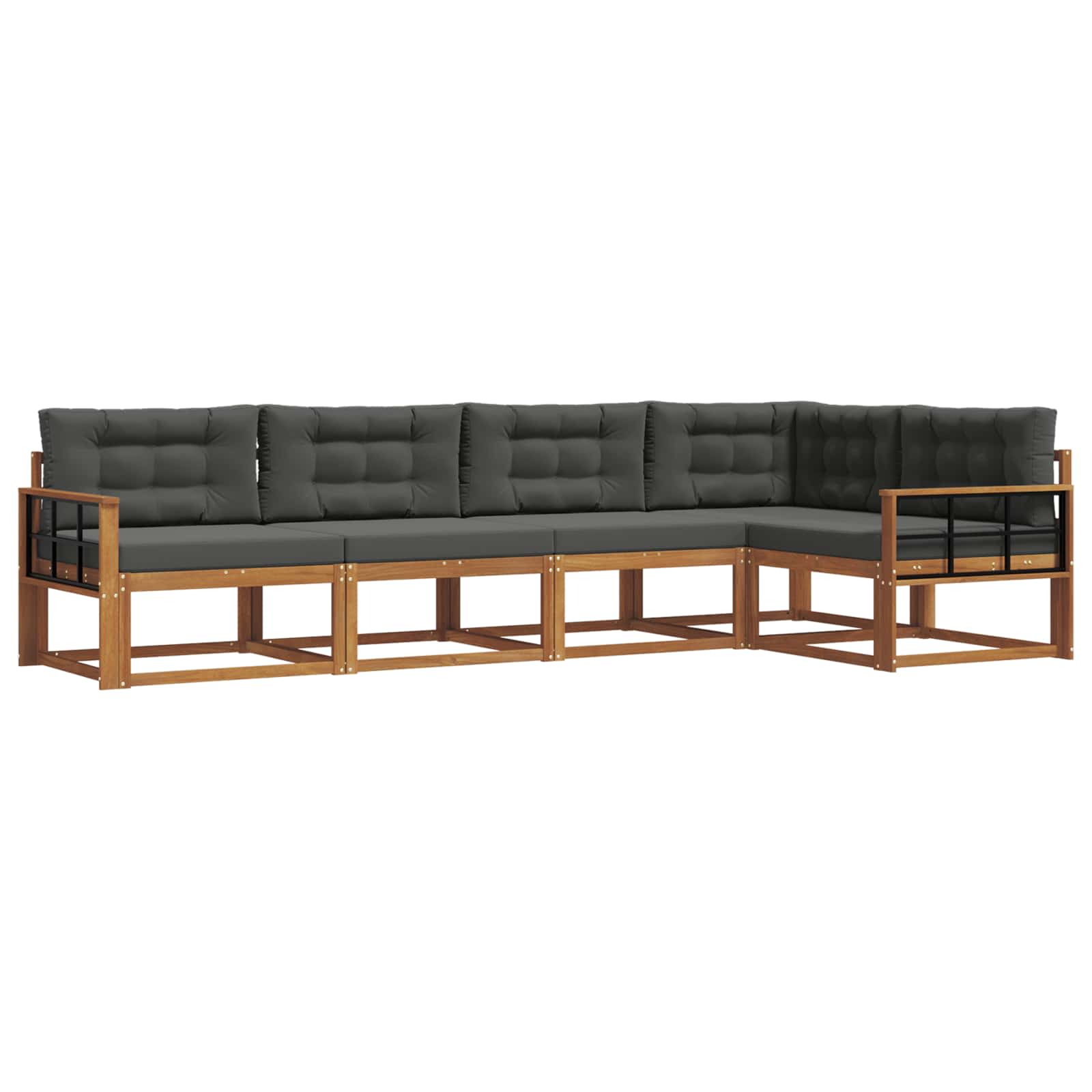 Ensemble de canapés d'extérieur 5 pcs Naturel et Anthracite - XIOS