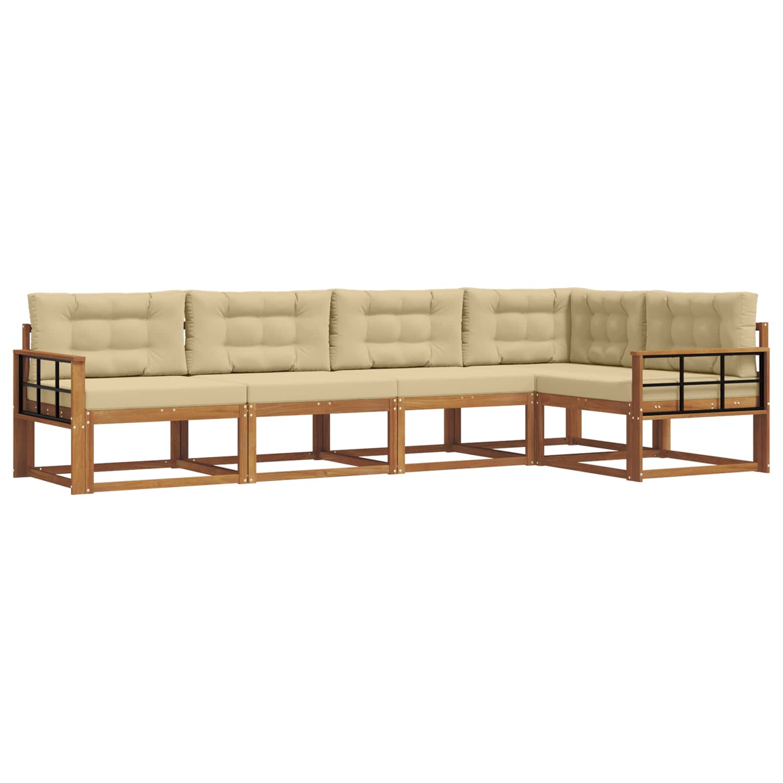 Ensemble de canapés d'extérieur 5 pc Naturel et Beige
