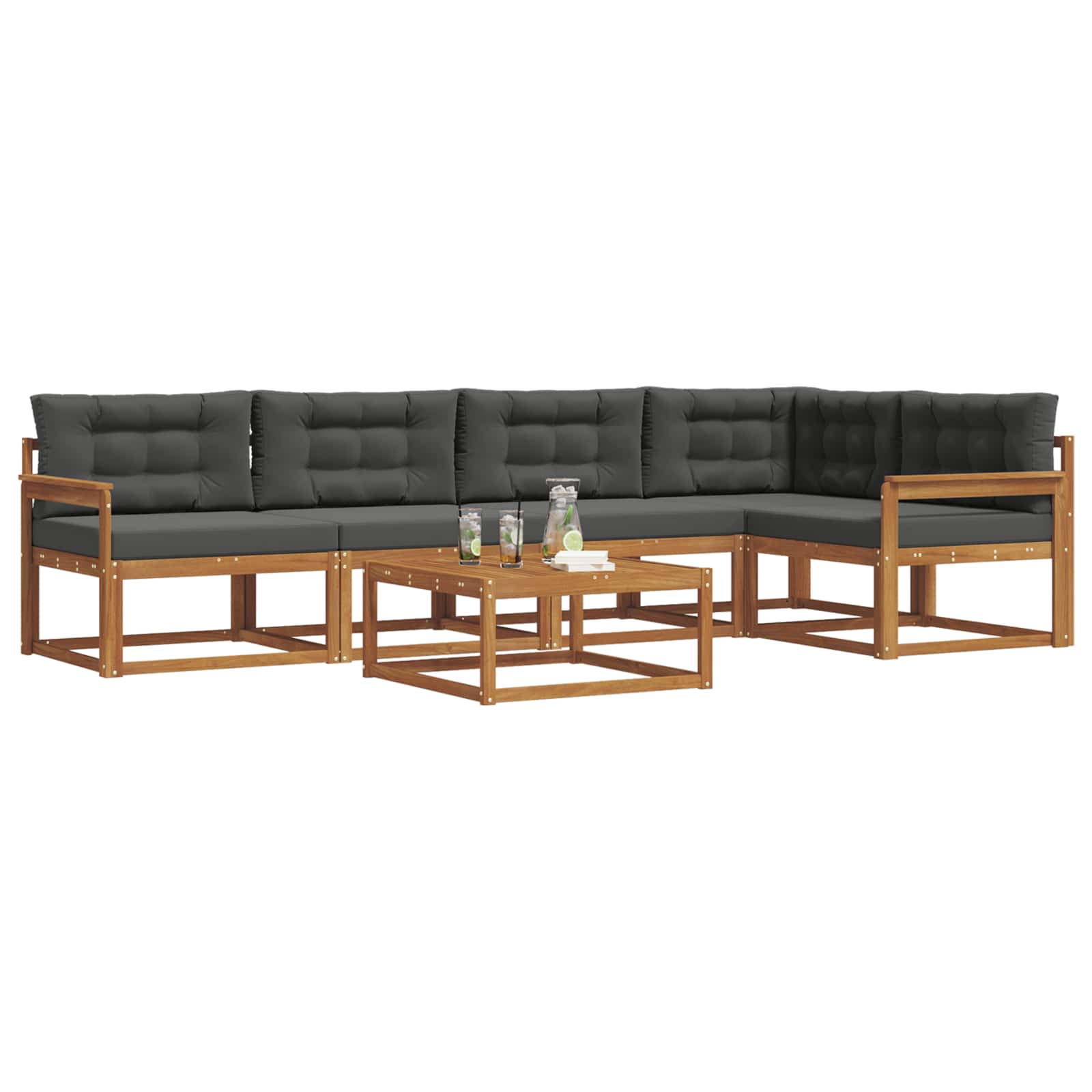 Ensemble de canapés d'extérieur 6 pcs Naturel et Anthracite - XIOS