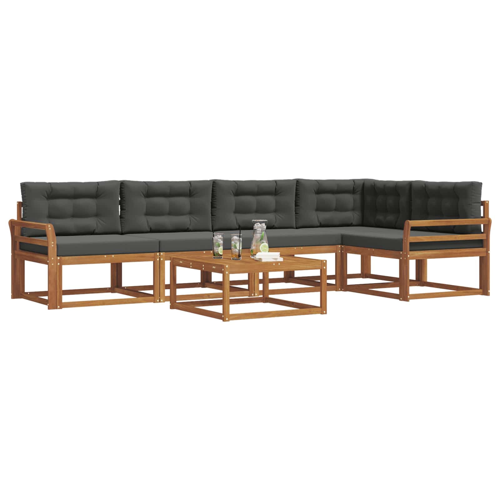 Ensemble de canapés d'extérieur 6 pcs Naturel et Anthracite - XIOS