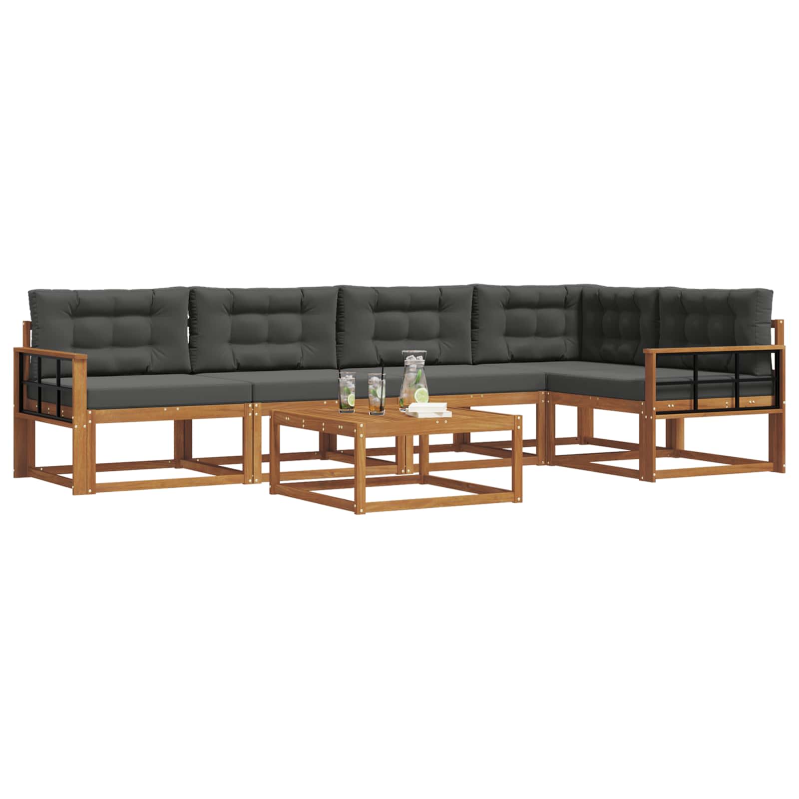 Ensemble de canapés d'extérieur 6 pcs Naturel et Anthracite - XIOS