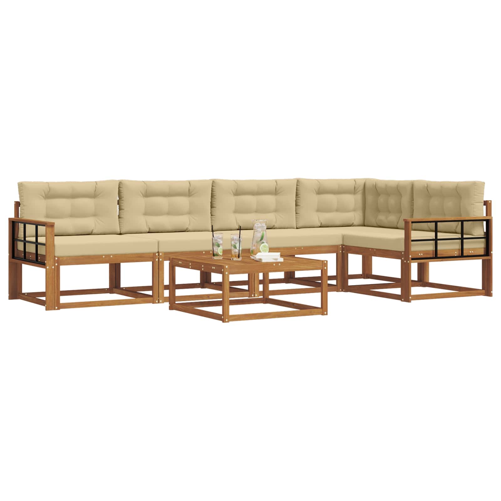 Ensemble de canapés d'extérieur 6 pcs Naturel et Beige - XIOS