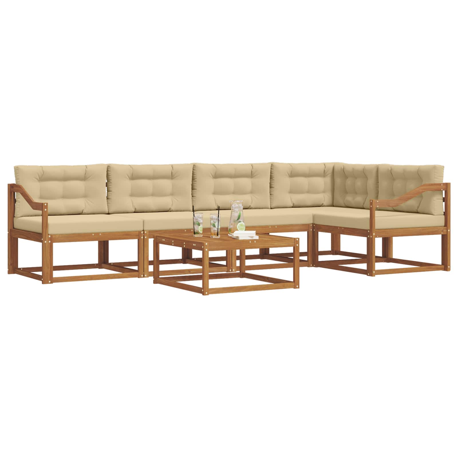 Ensemble de canapés d'extérieur 6 pcs Naturel et Beige - XIOS