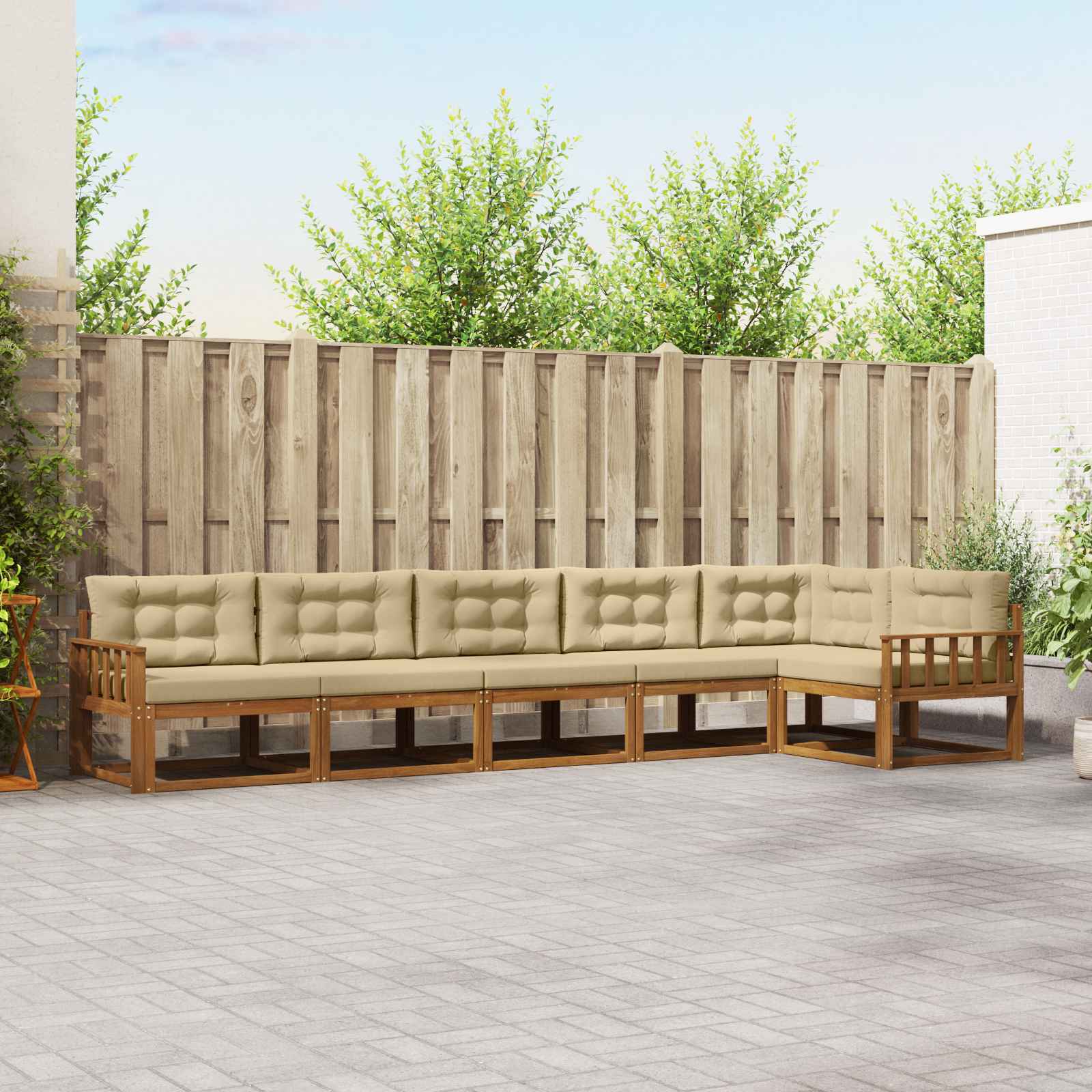 Ensemble de canapés d'extérieur 6 pcs Naturel et Beige - XIOS