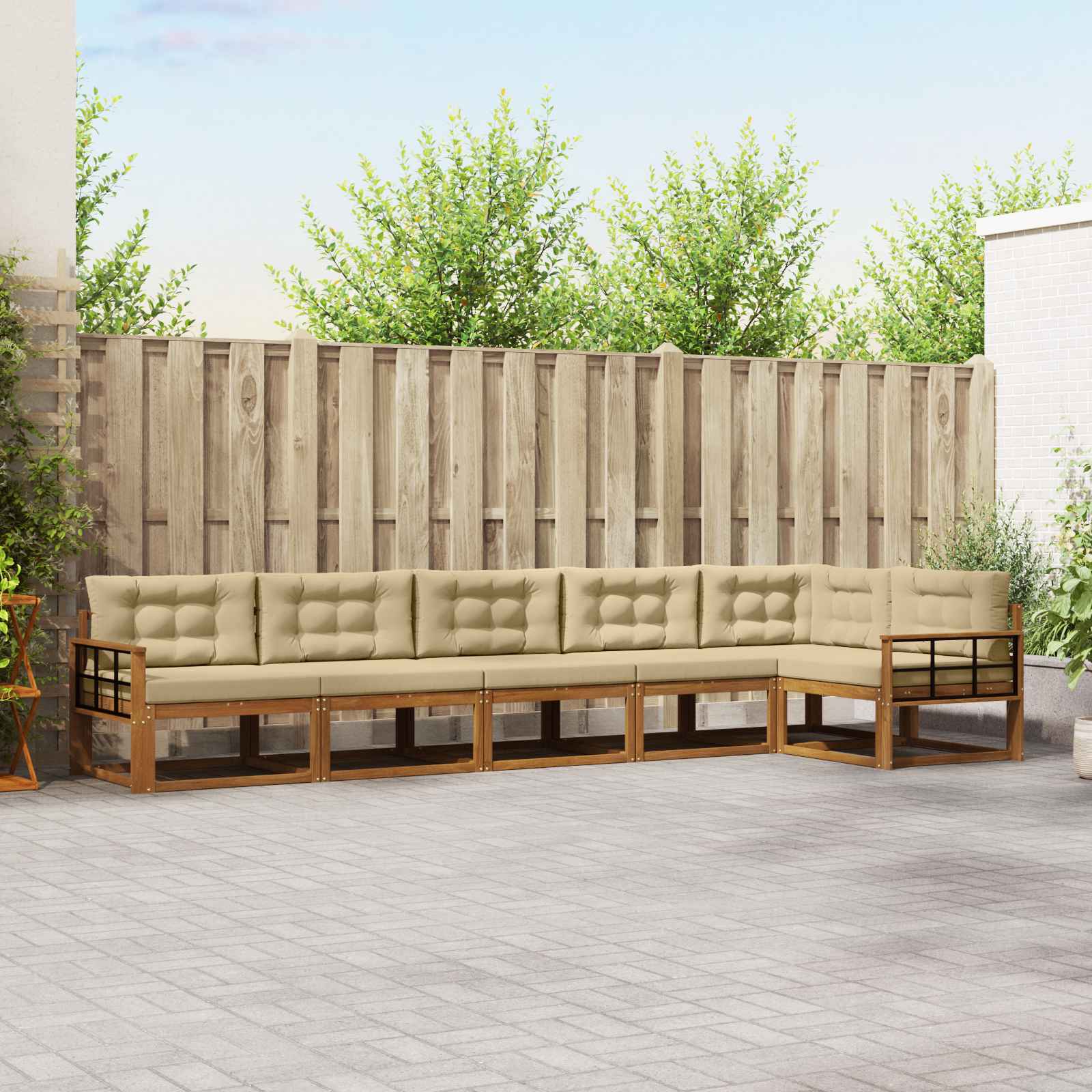 Ensemble de canapés d'extérieur 6 pcs Naturel et Beige - XIOS