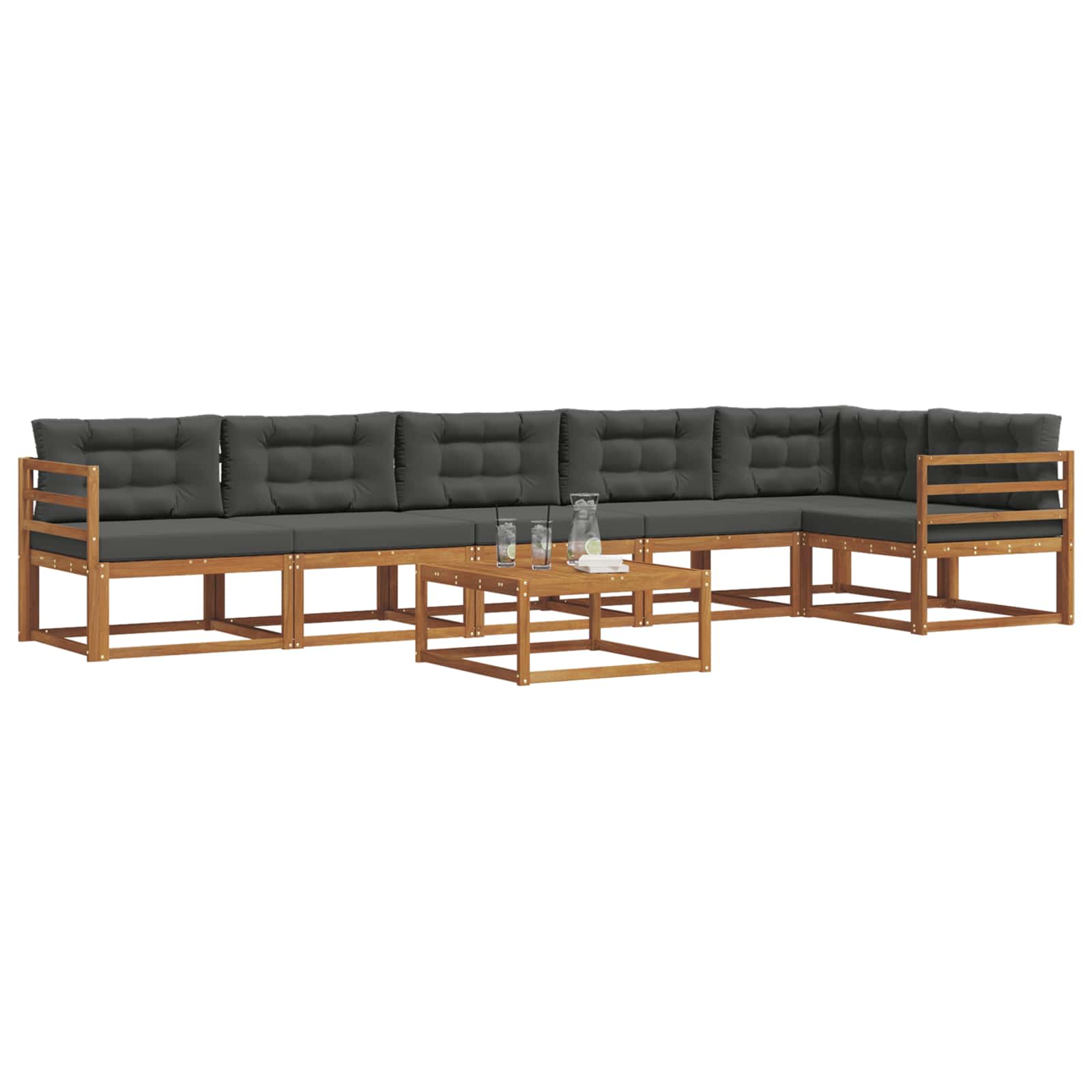 Ensemble de canapés d'extérieur 7 pcs Naturel et Anthracite - XIOS
