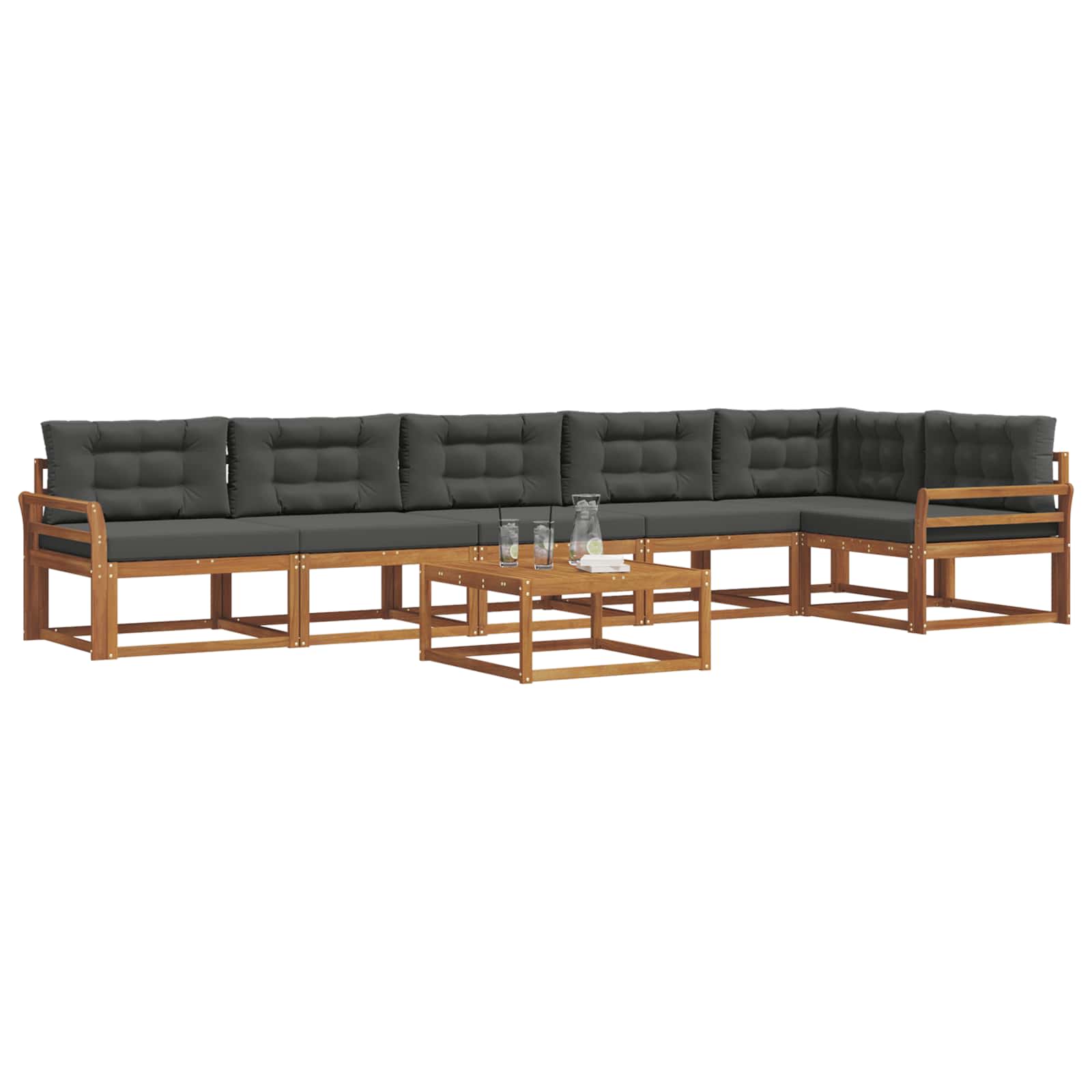 Ensemble de canapés d'extérieur 7 pcs Naturel et Anthracite - XIOS
