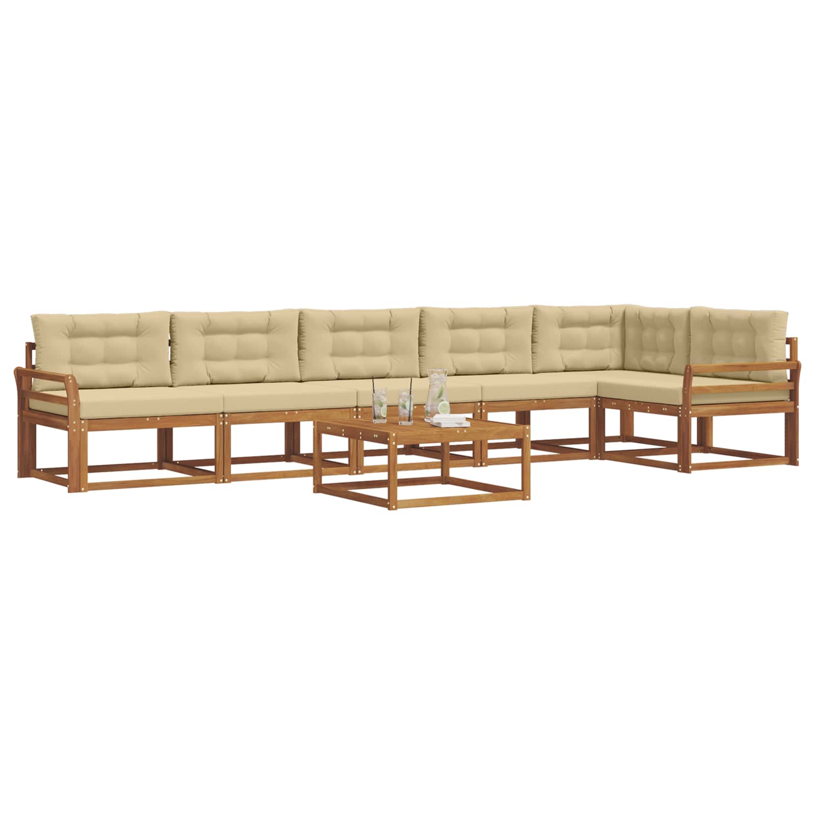 Ensemble de canapés d'extérieur 7 pcs Naturel et Beige - XIOS