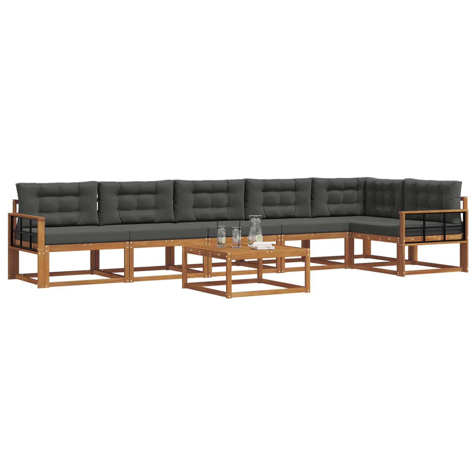 Ensemble de canapés d'extérieur 7 pcs Naturel et Anthracite - XIOS