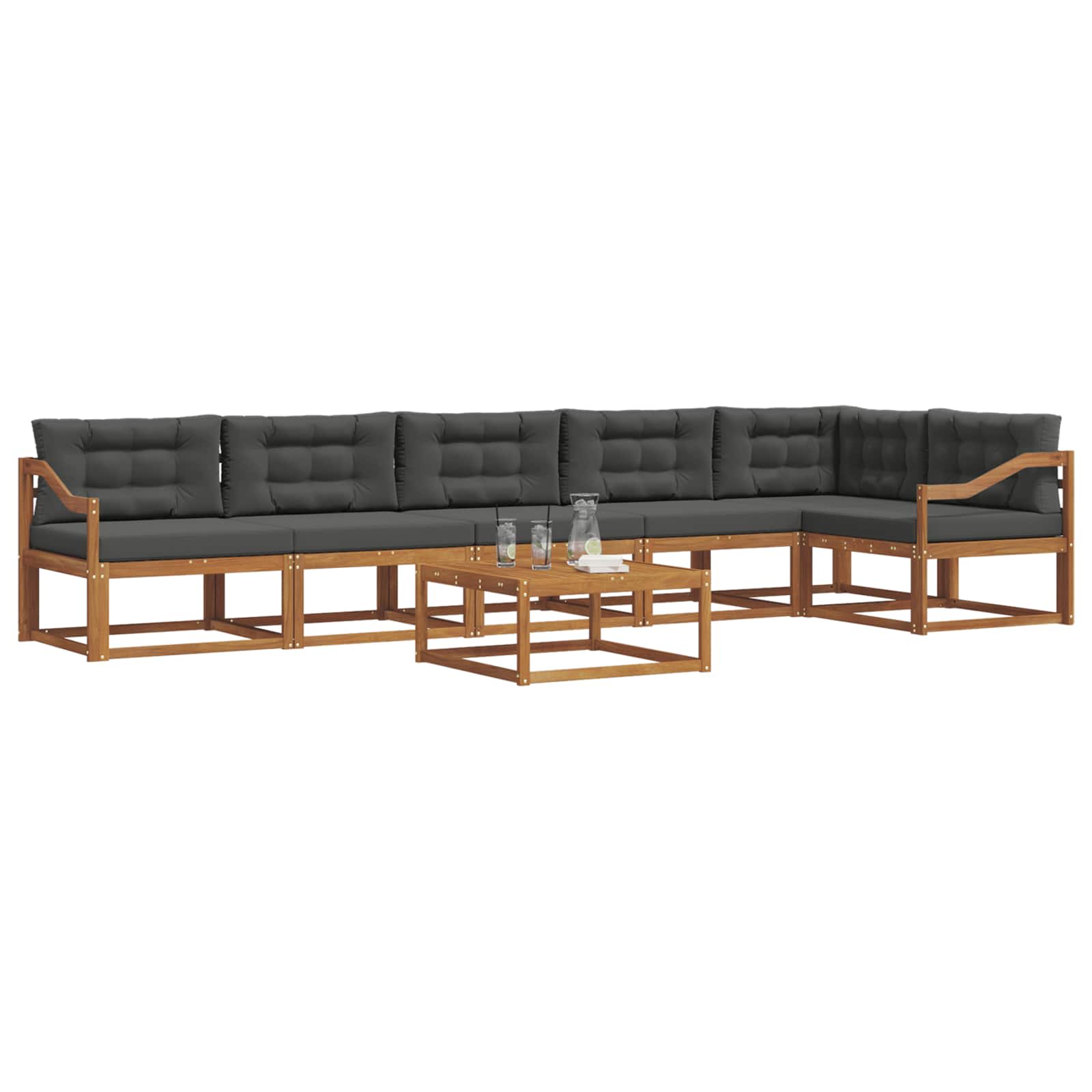 Ensemble de canapés d'extérieur 7 pcs Naturel et Anthracite - XIOS