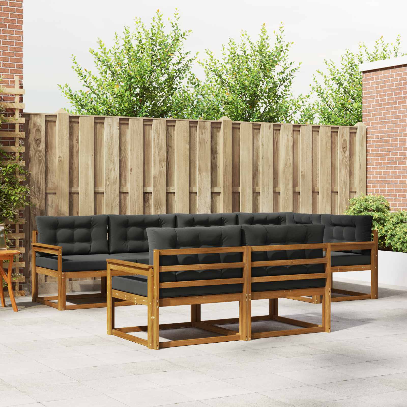 Ensemble de canapés d'extérieur 7 pcs Naturel et Anthracite - XIOS
