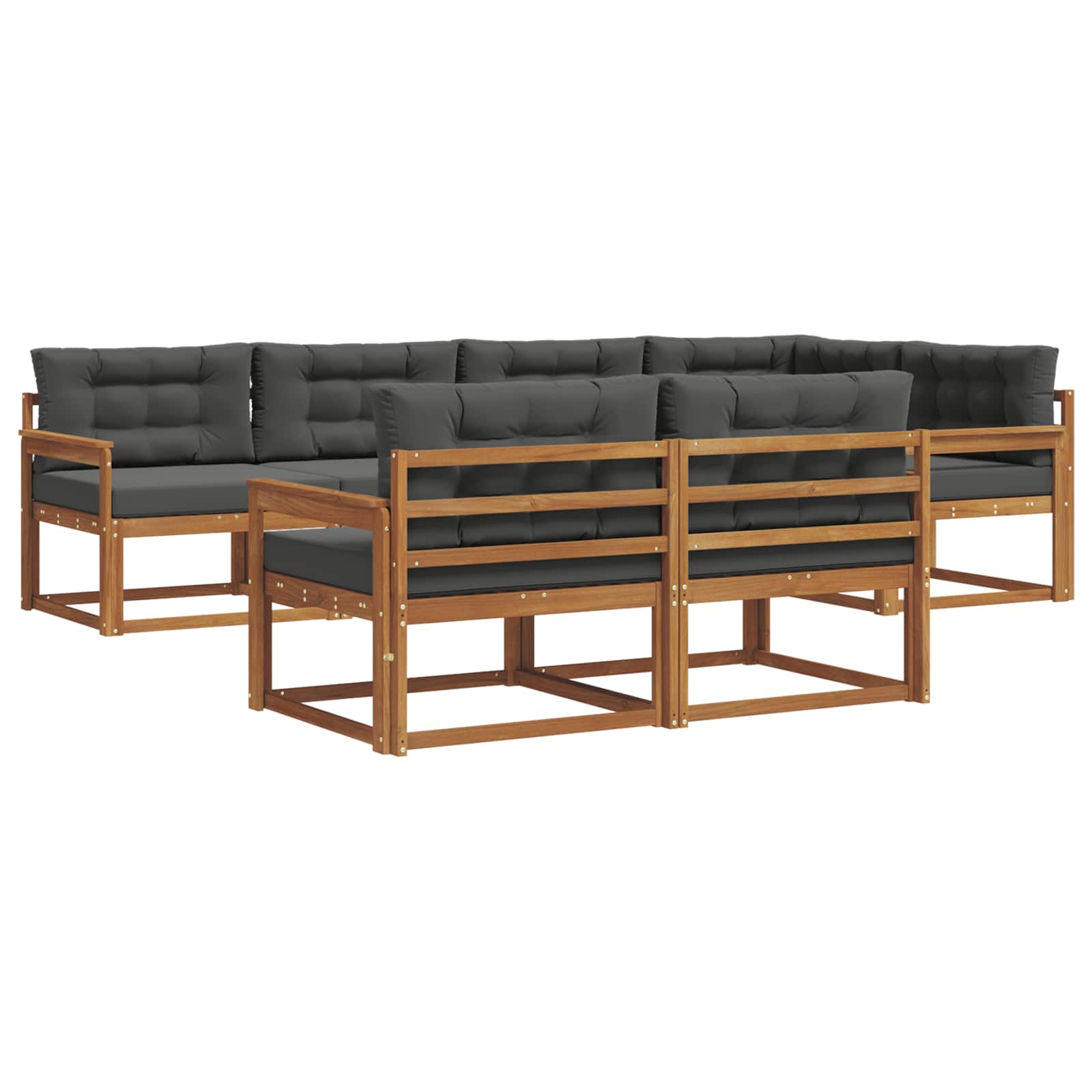 Ensemble de canapés d'extérieur 7 pcs Naturel et Anthracite - XIOS