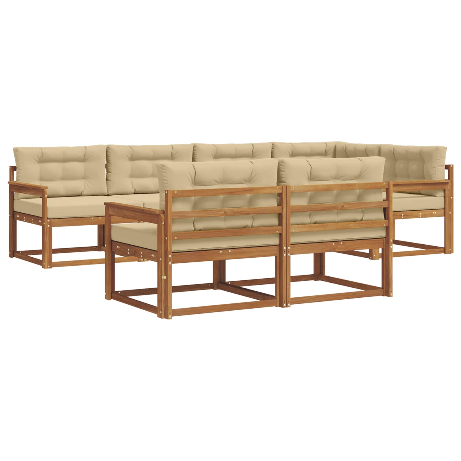 Ensemble de canapés d'extérieur 7 pcs Naturel et Beige - XIOS