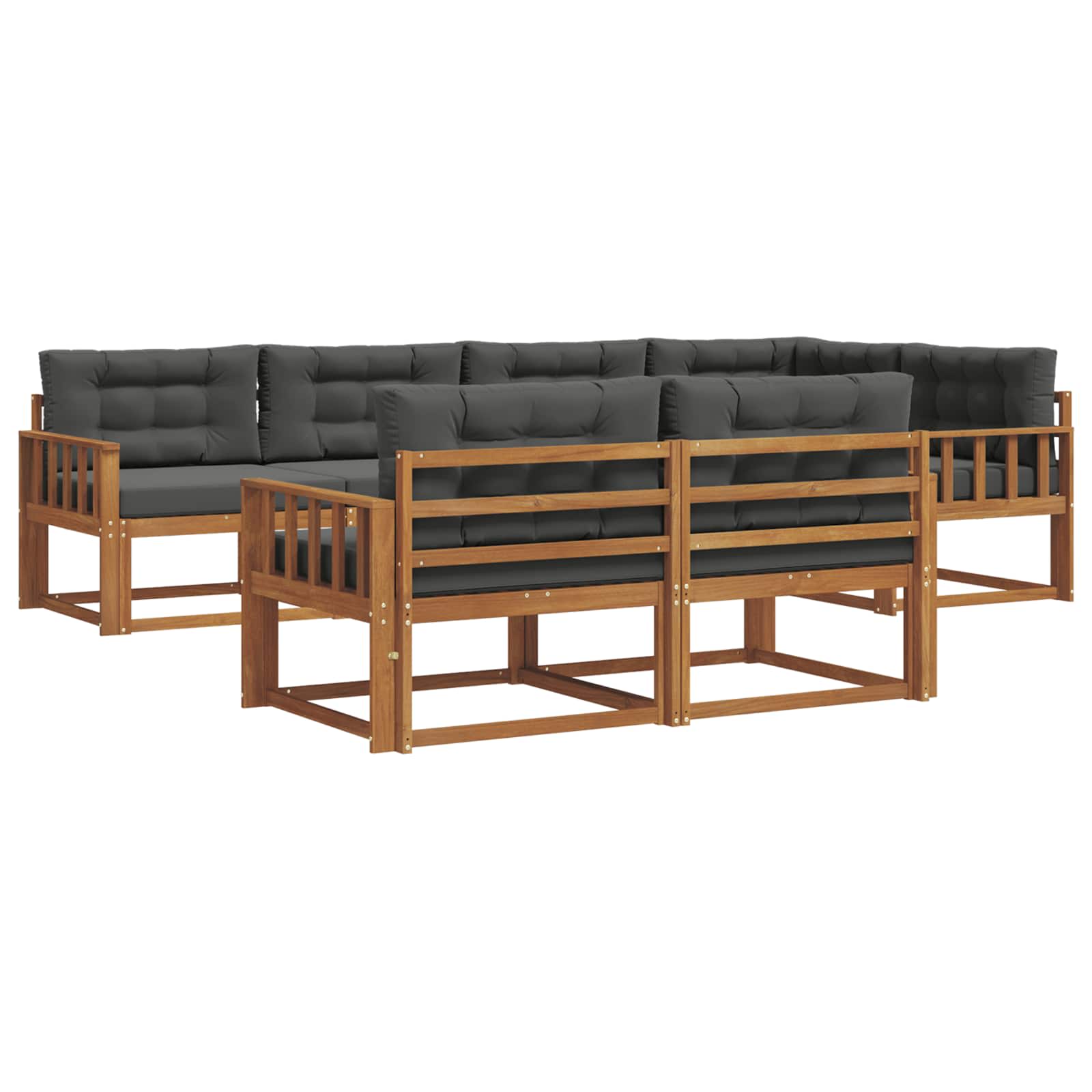 Ensemble de canapés d'extérieur 7 pcs Naturel et Anthracite - XIOS