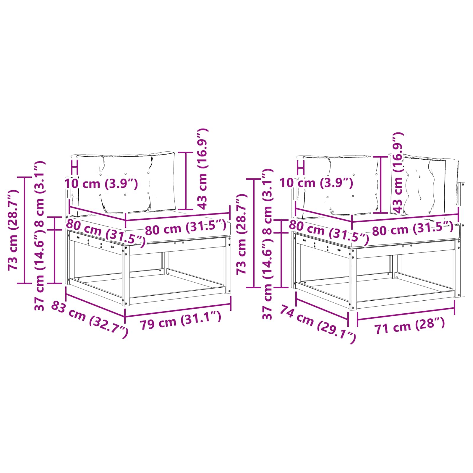 Ensemble de canapés d'extérieur 7 pcs Gris Naturel et Clair - XIOS