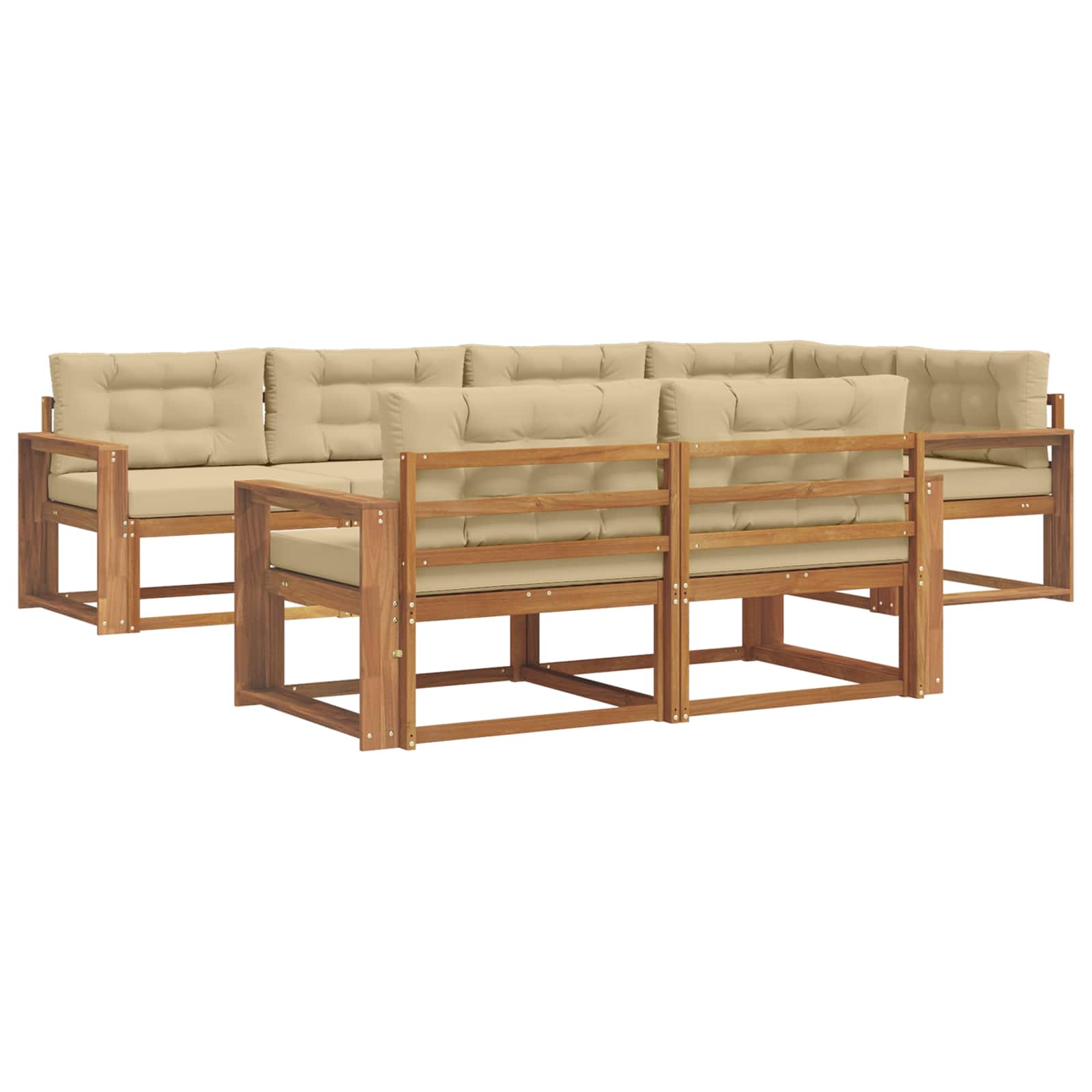 Ensemble de canapés d'extérieur 7 pcs Naturel et Beige - XIOS