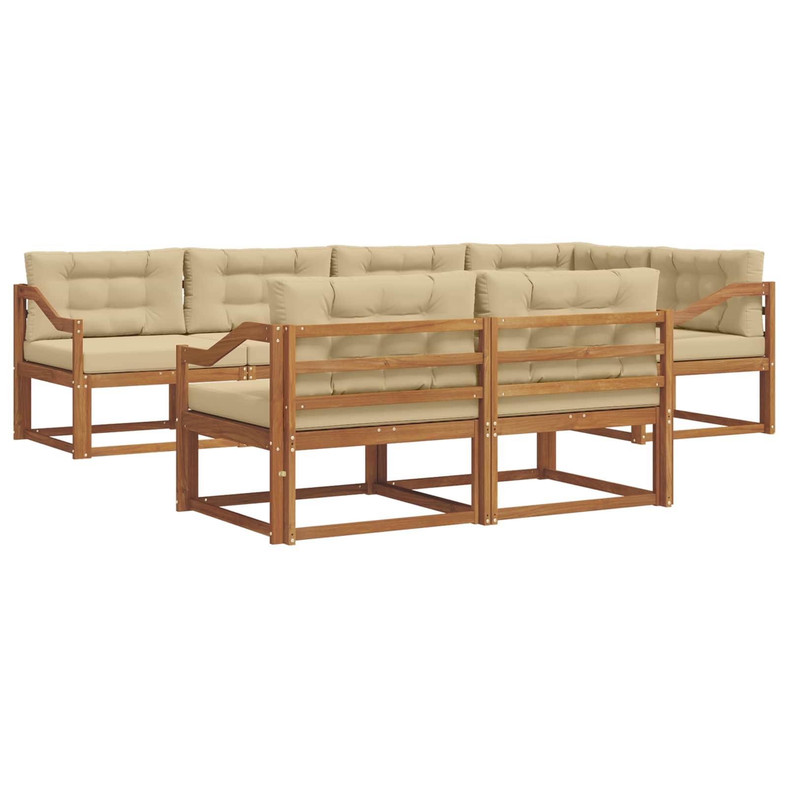 Ensemble de canapés d'extérieur 7 pcs Naturel et Beige - XIOS