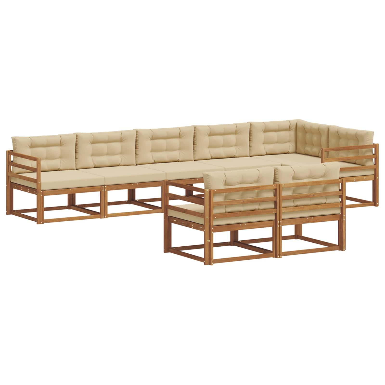 Ensemble de canapés d'extérieur 8 pcs Naturel et Beige - XIOS