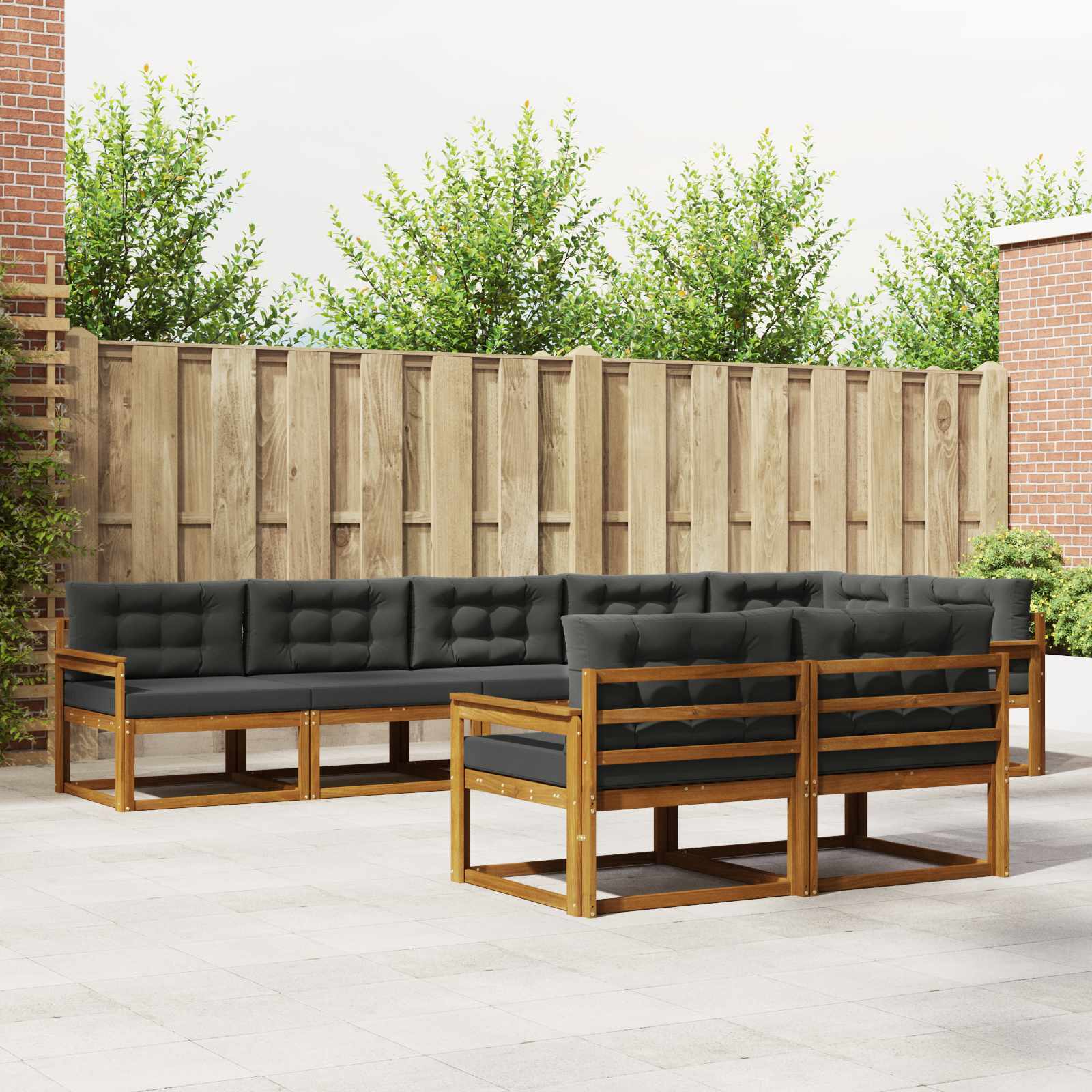 Ensemble de canapés d'extérieur 8 pcs Naturel et Anthracite - XIOS
