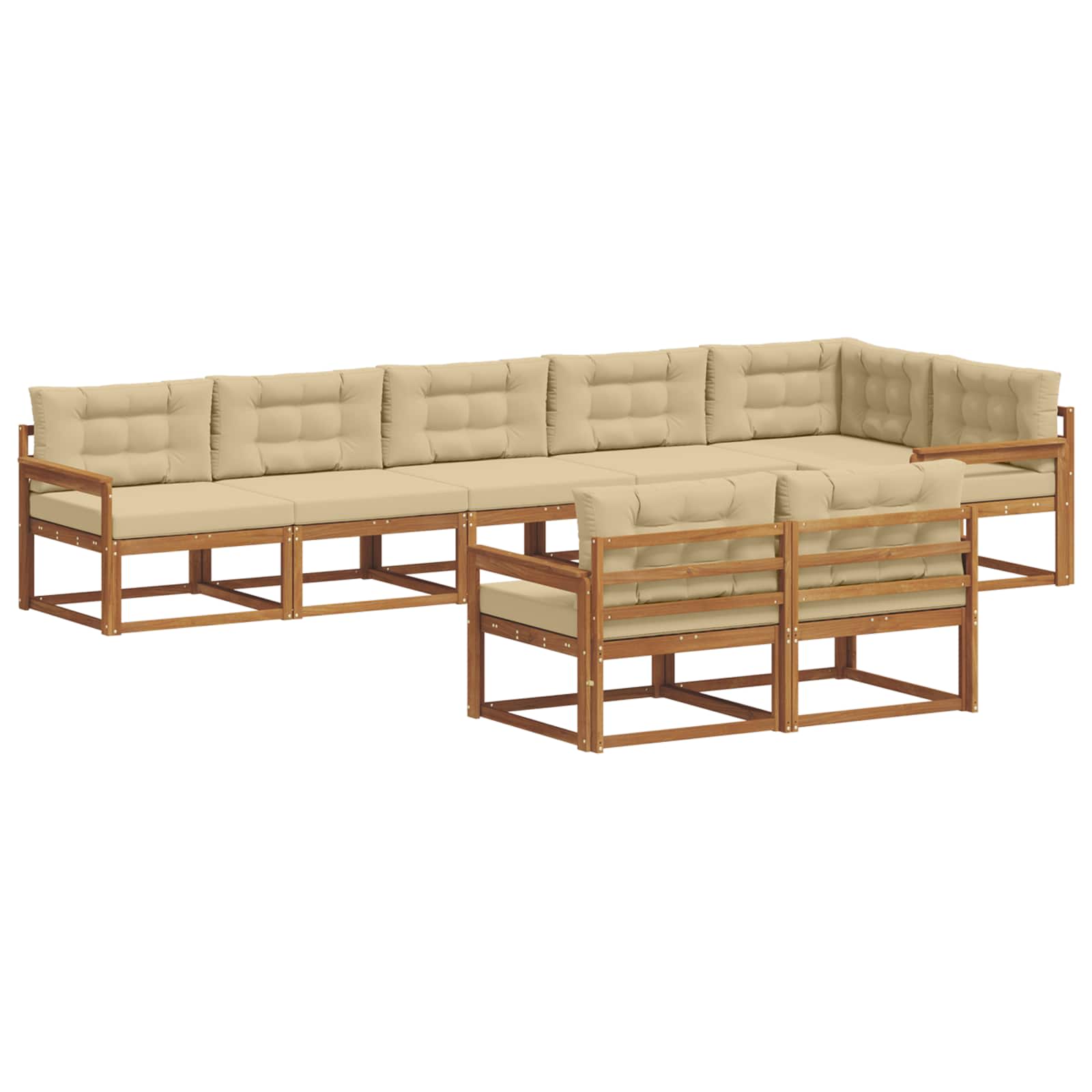 Ensemble de canapés d'extérieur 8 pcs Naturel et Beige - XIOS