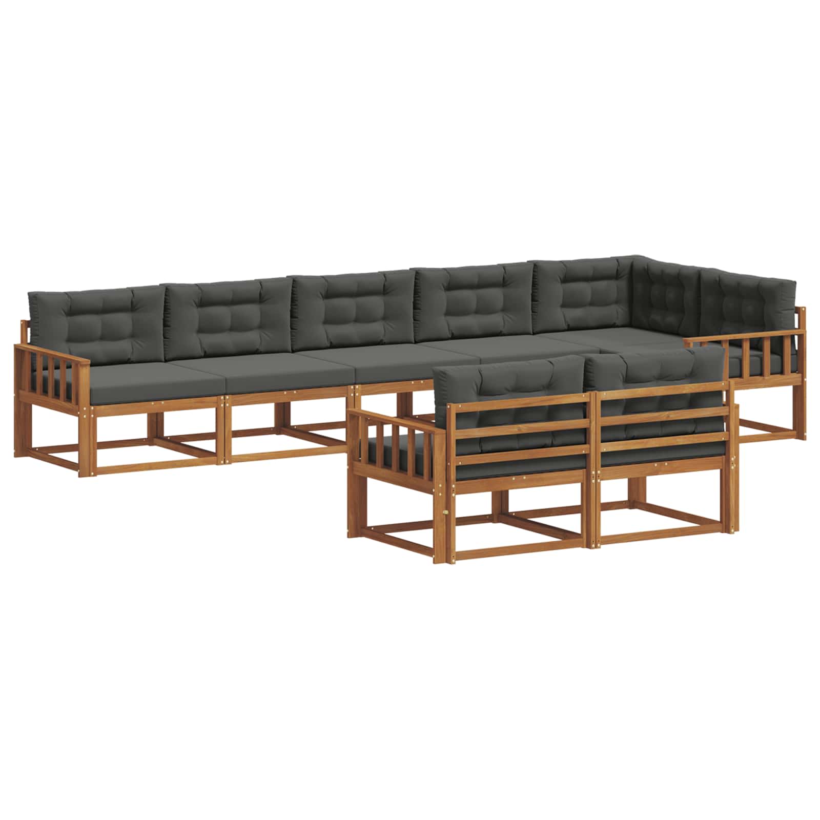 Ensemble de canapés d'extérieur 8 pcs Naturel et Anthracite - XIOS