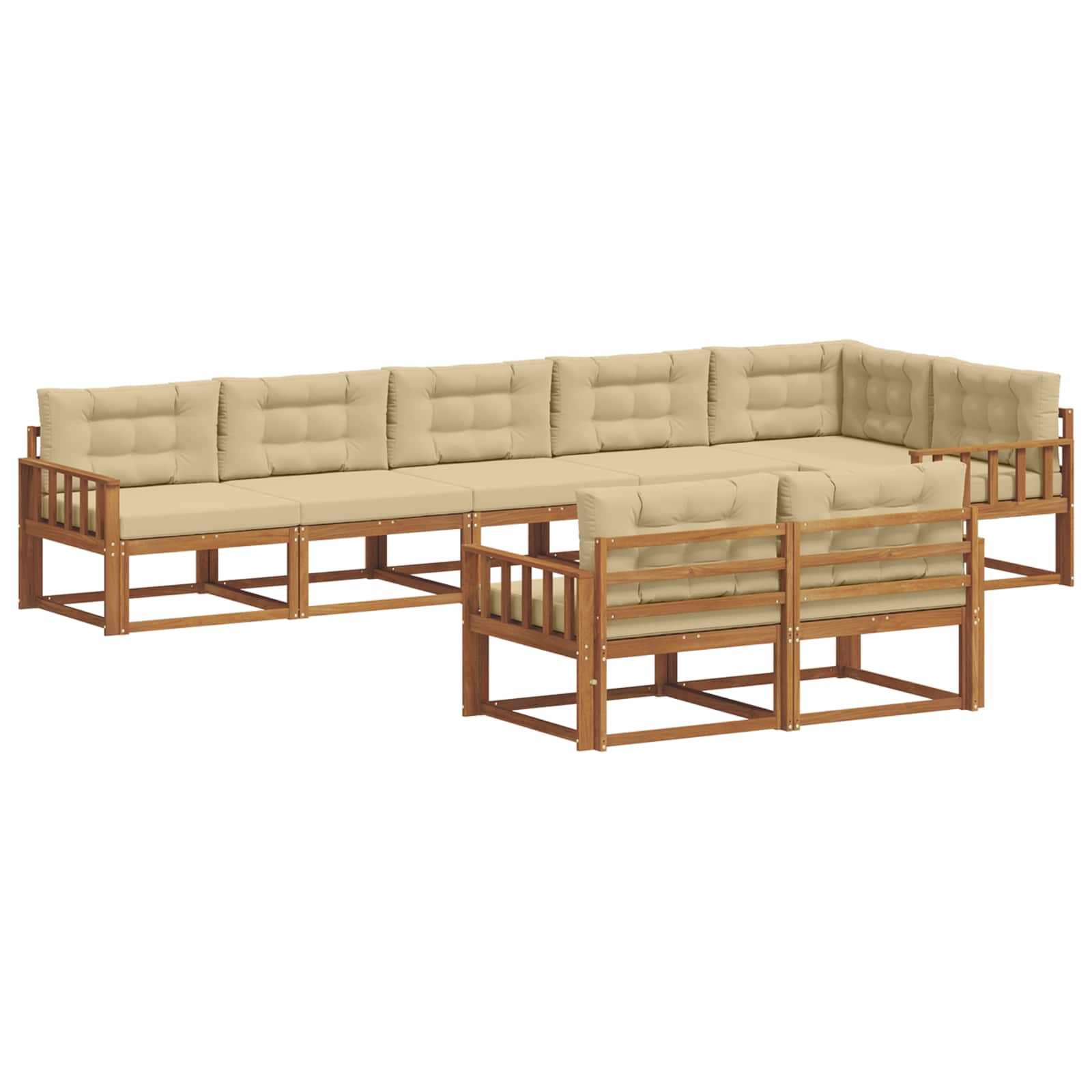 Ensemble de canapés d'extérieur 8 pcs Naturel et Beige - XIOS