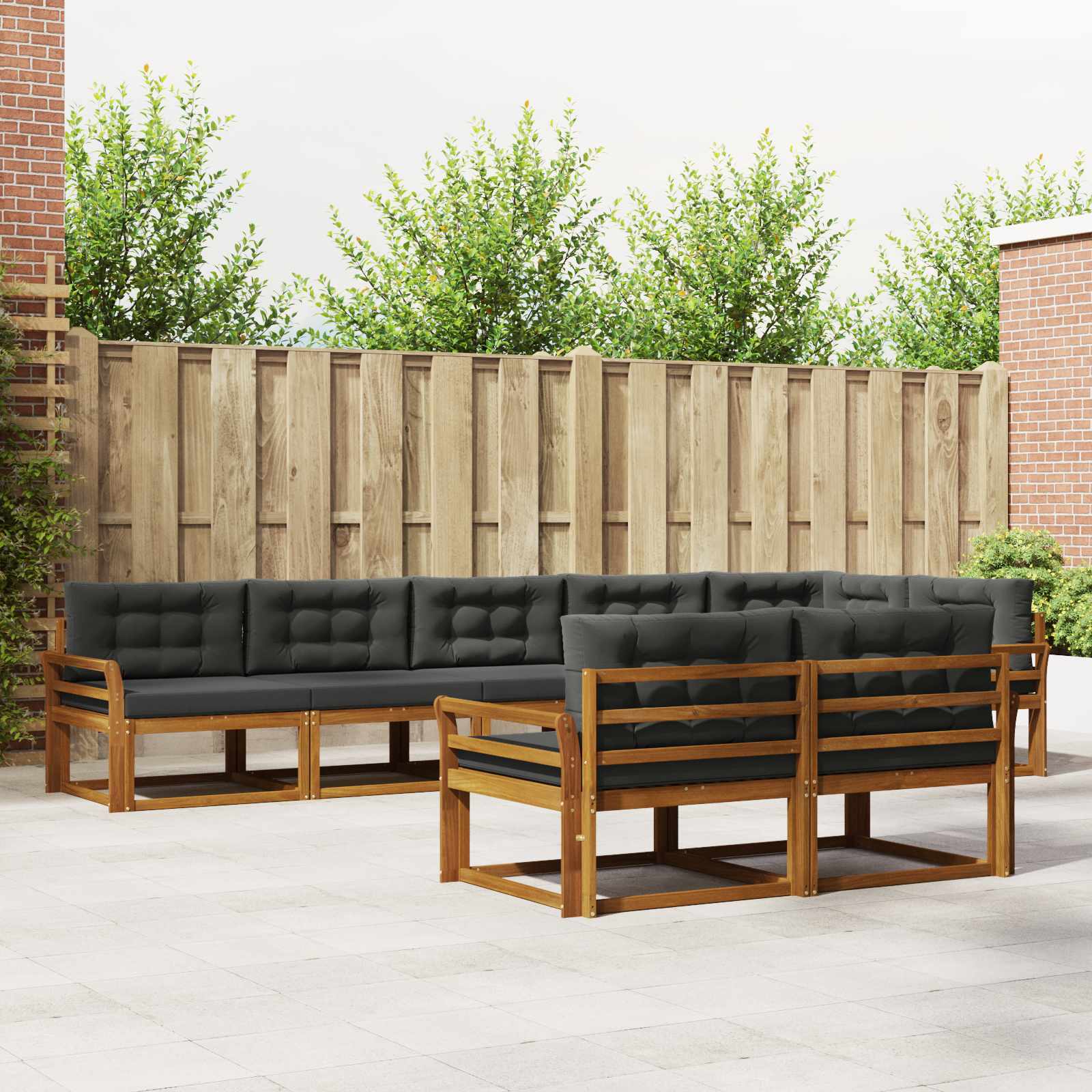 Ensemble de canapés d'extérieur 8 pcs Naturel et Anthracite - XIOS