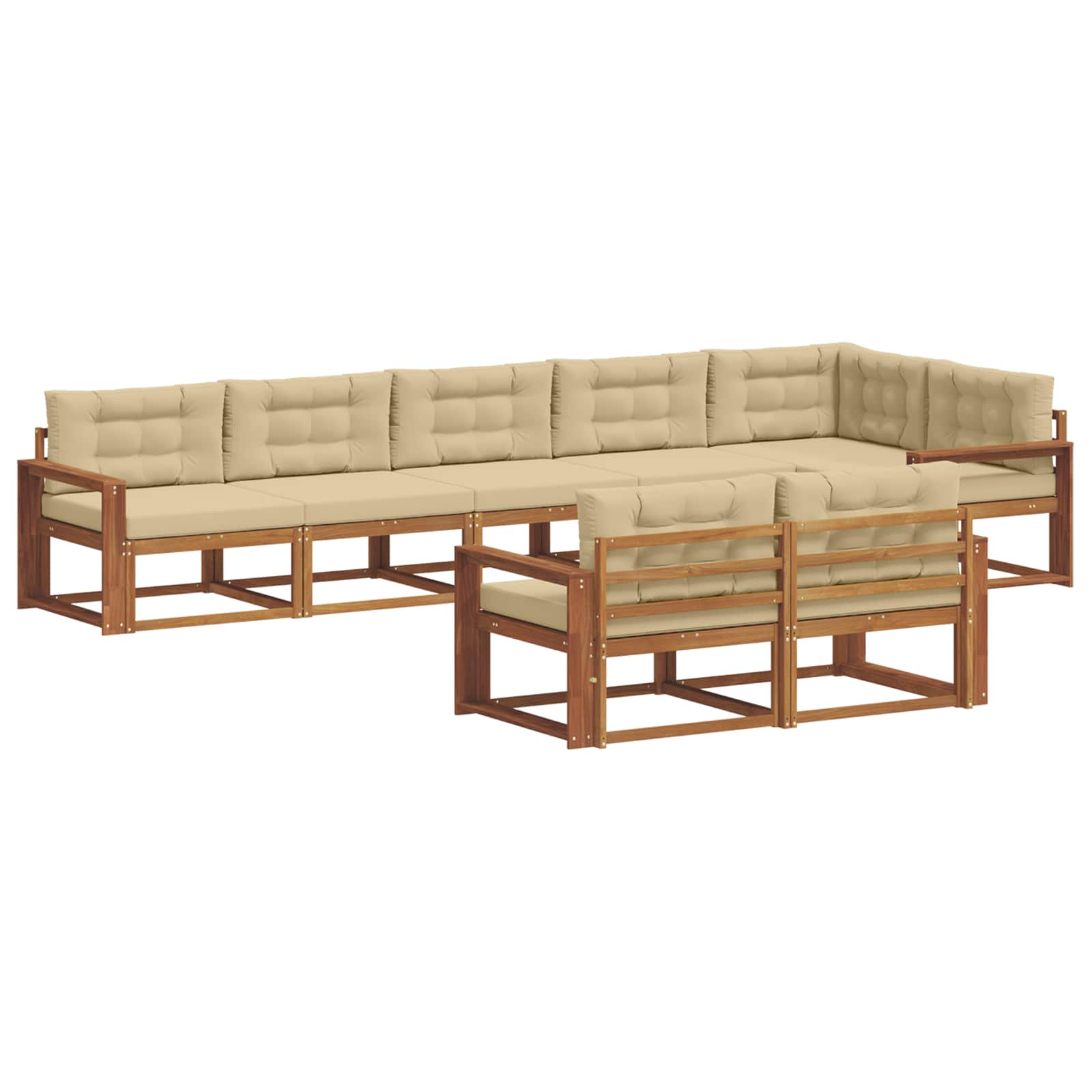 Ensemble de canapés d'extérieur 8 pcs Naturel et Beige - XIOS