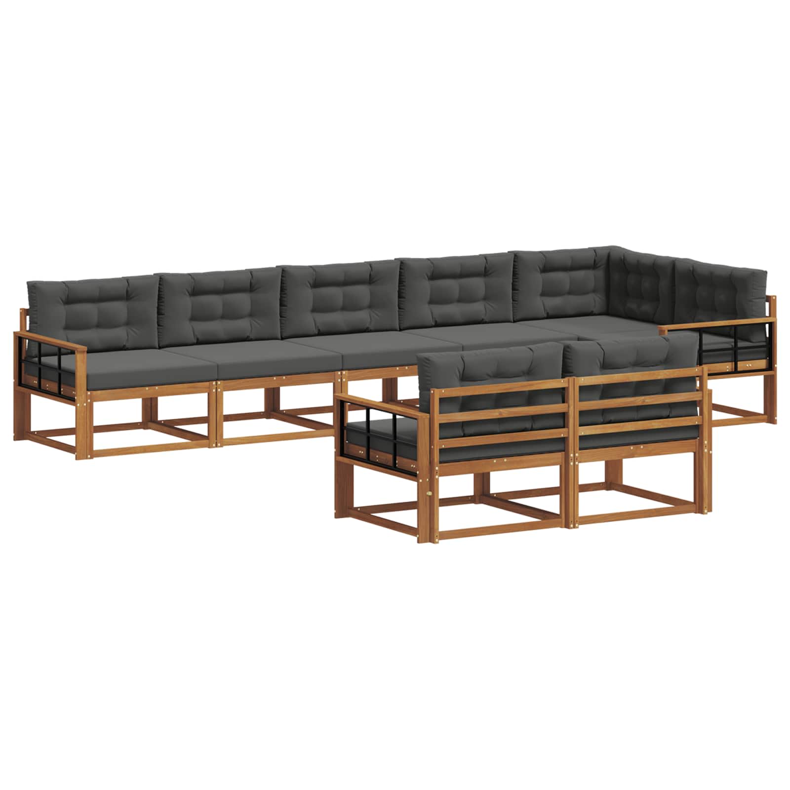 Ensemble de canapés d'extérieur 8 pcs Naturel et Anthracite - XIOS