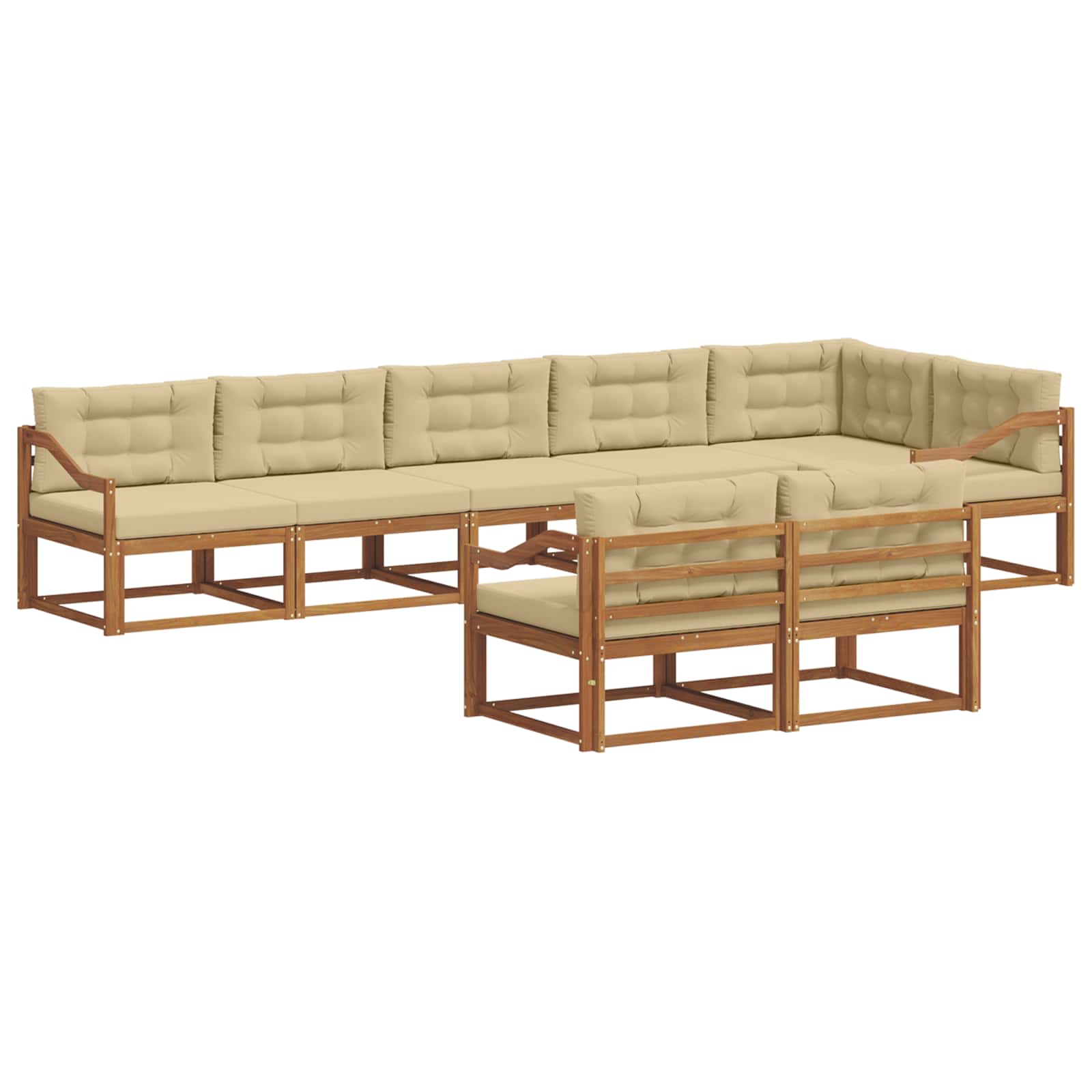 Ensemble de canapés d'extérieur 8 pcs Naturel et Beige - XIOS