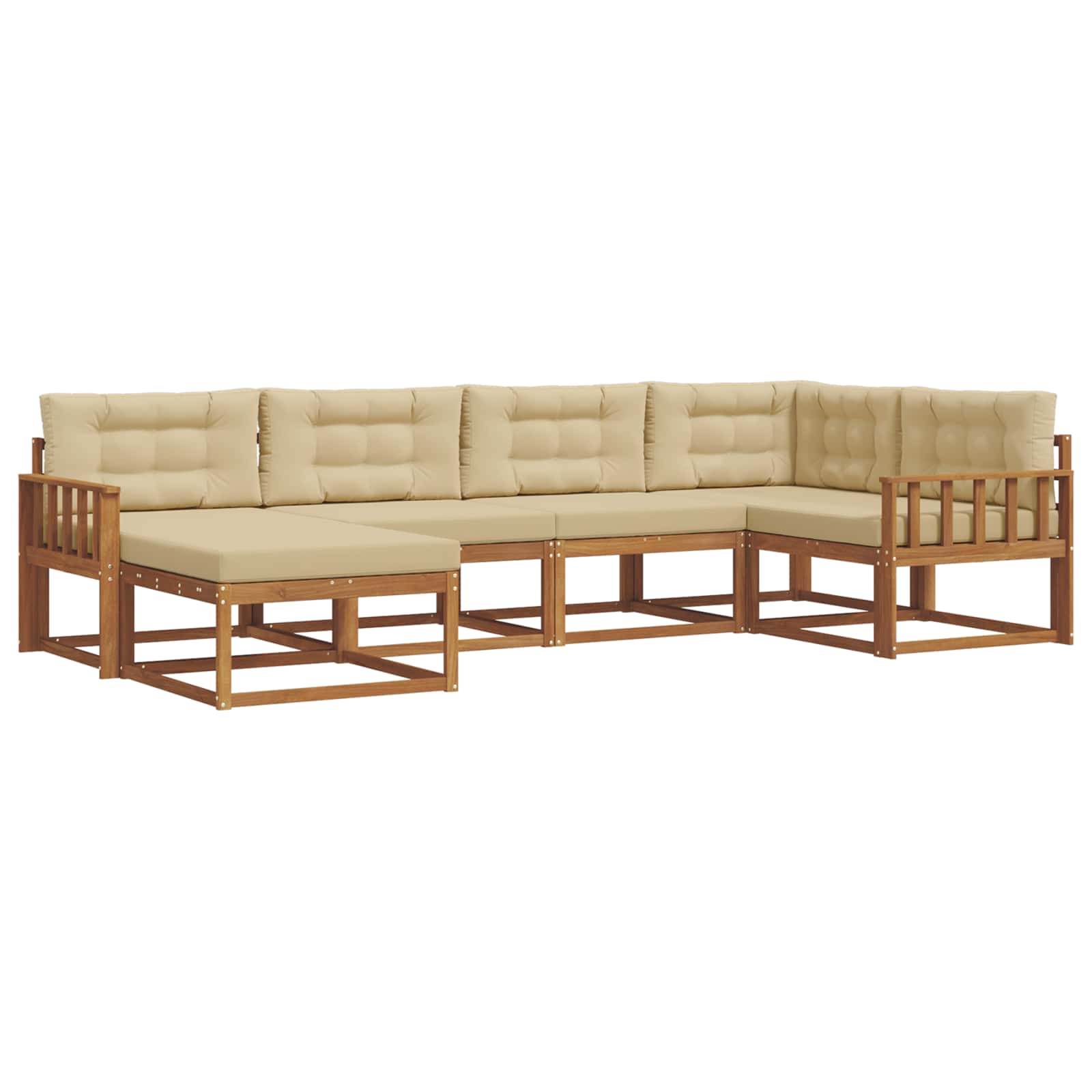Ensemble de canapés d'extérieur 6 pcs Naturel et Beige - XIOS