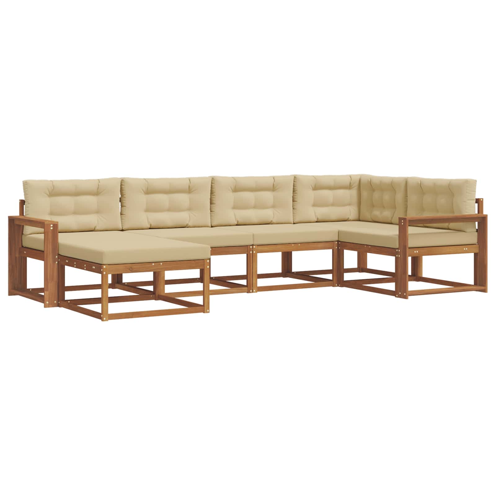 Ensemble de canapés d'extérieur 6 pc Naturel et Beige