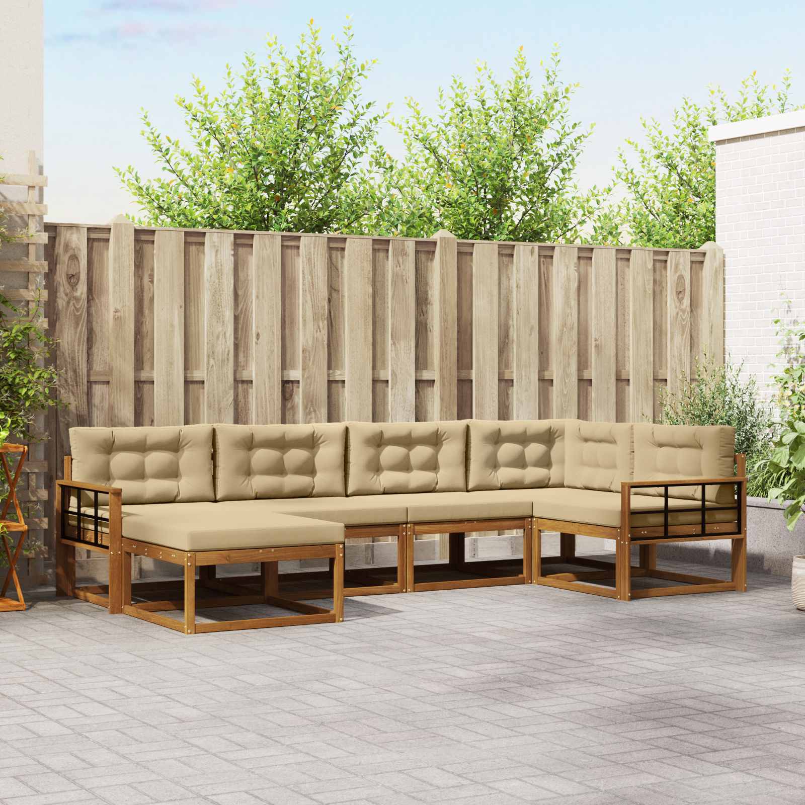 Ensemble de canapés d'extérieur 6 pcs Naturel et Beige - XIOS