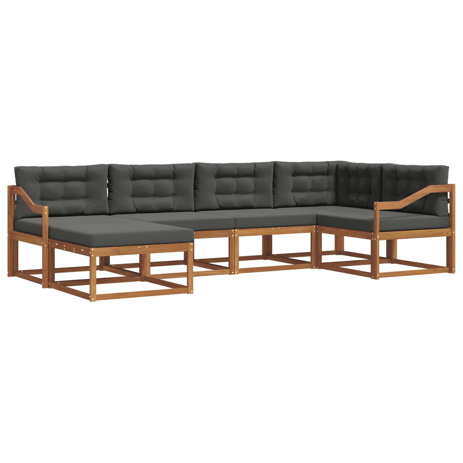 Ensemble de canapés d'extérieur 6 pcs Naturel et Anthracite - XIOS