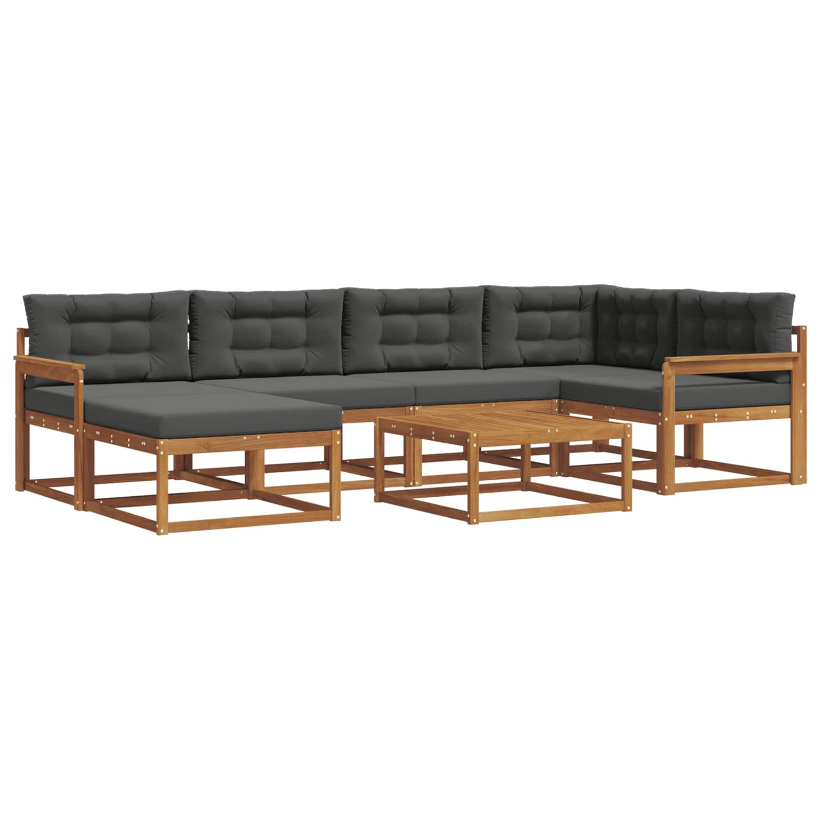 Ensemble de canapés d'extérieur 7 pcs Naturel et Anthracite - XIOS
