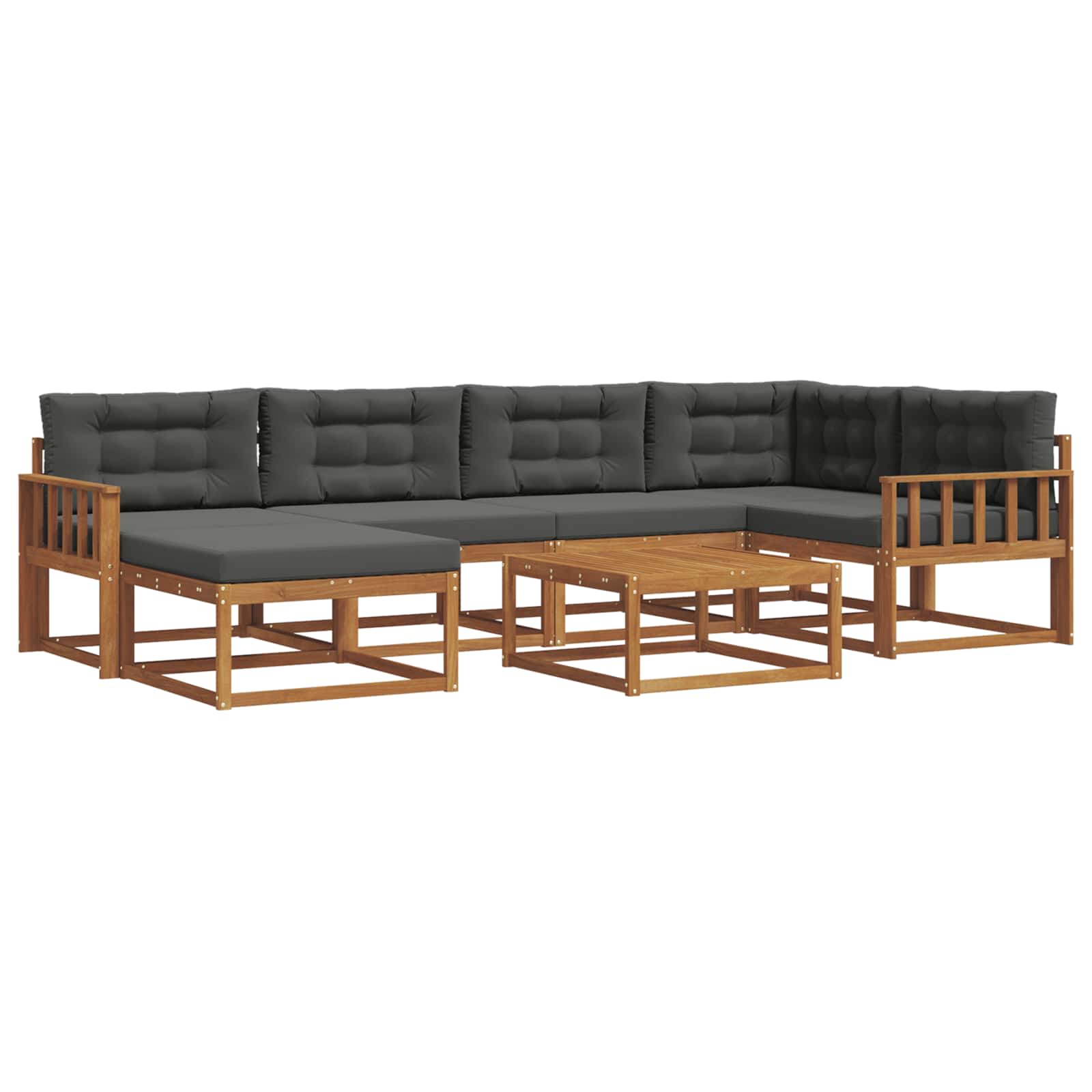 Ensemble de canapés d'extérieur 7 pcs Naturel et Anthracite - XIOS