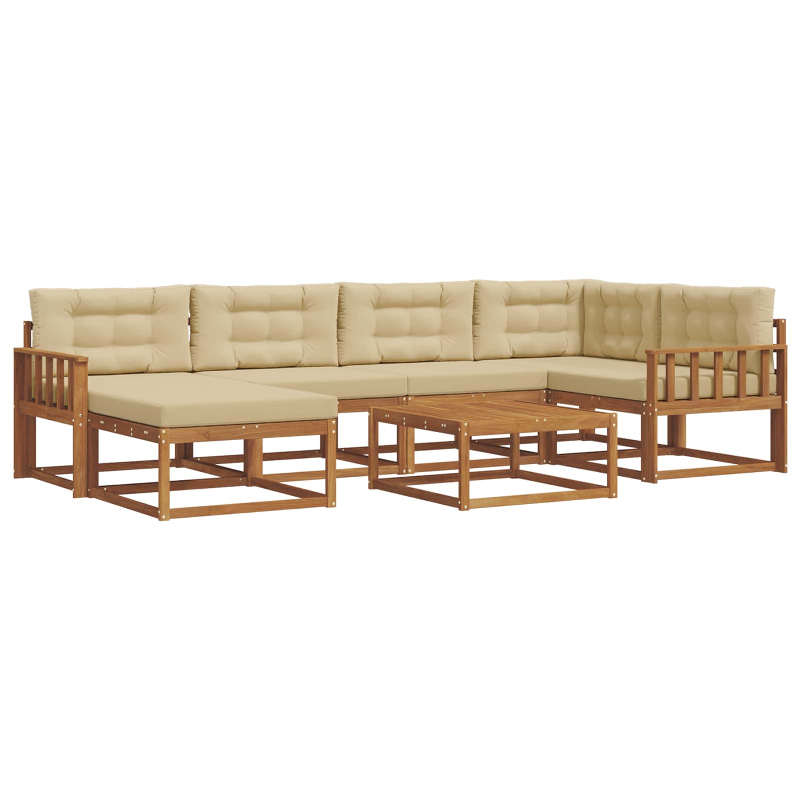 Ensemble de canapés d'extérieur 7 pcs Naturel et Beige - XIOS