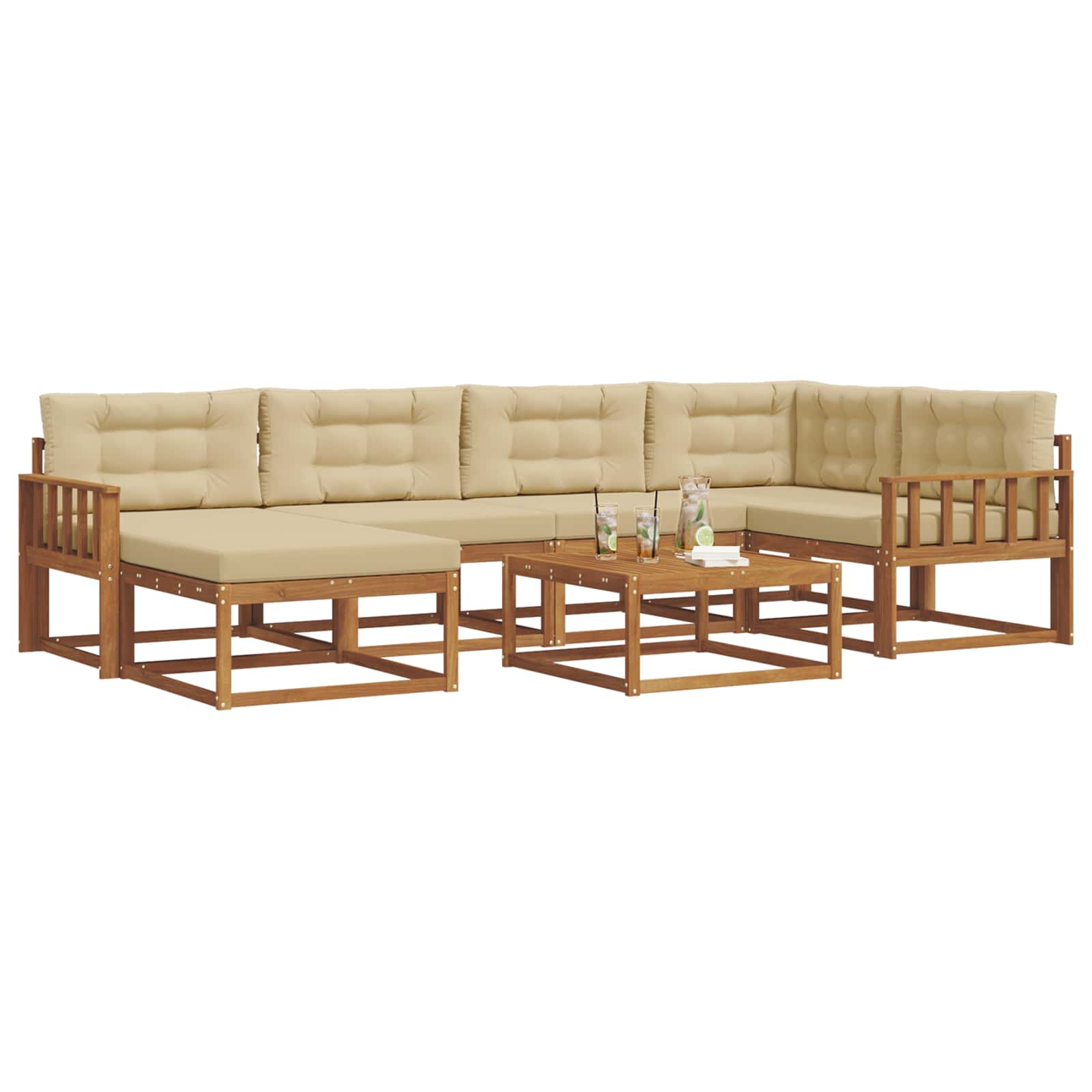 Ensemble de canapés d'extérieur 7 pcs Naturel et Beige - XIOS