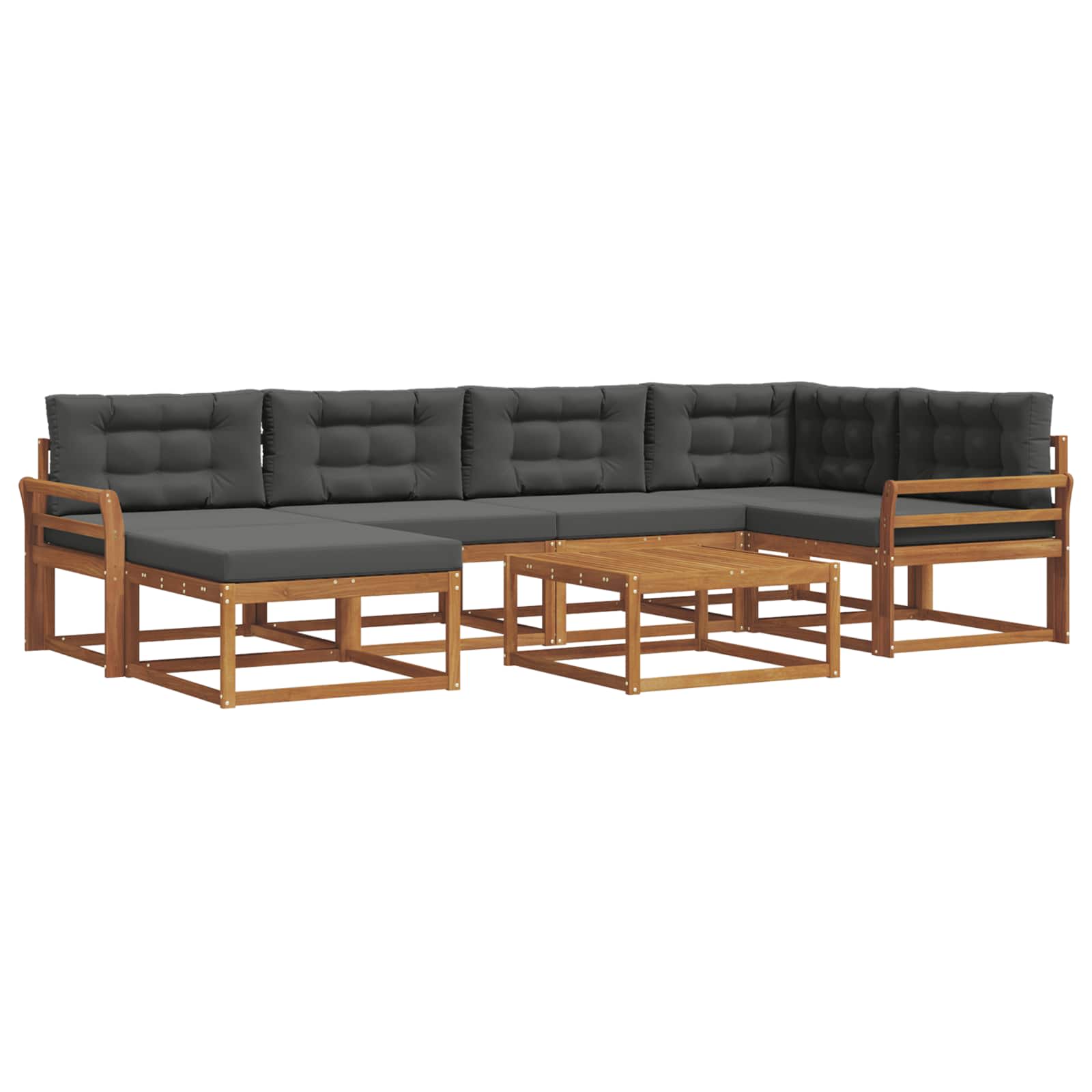Ensemble de canapés d'extérieur 7 pcs Naturel et Anthracite - XIOS