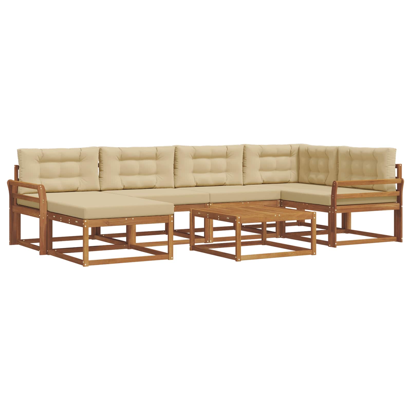 Ensemble de canapés d'extérieur 7 pcs Naturel et Beige - XIOS