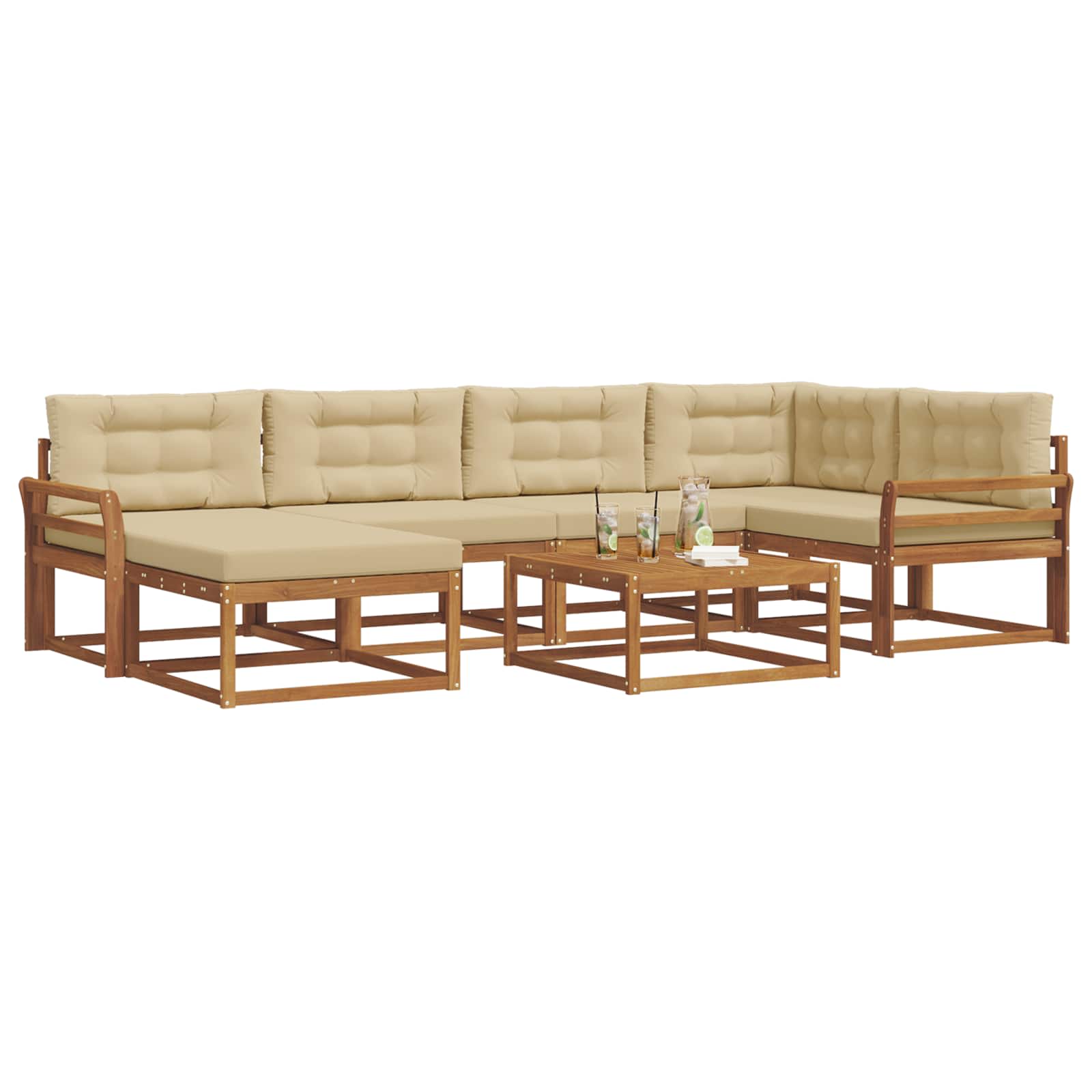 Ensemble de canapés d'extérieur 7 pcs Naturel et Beige - XIOS