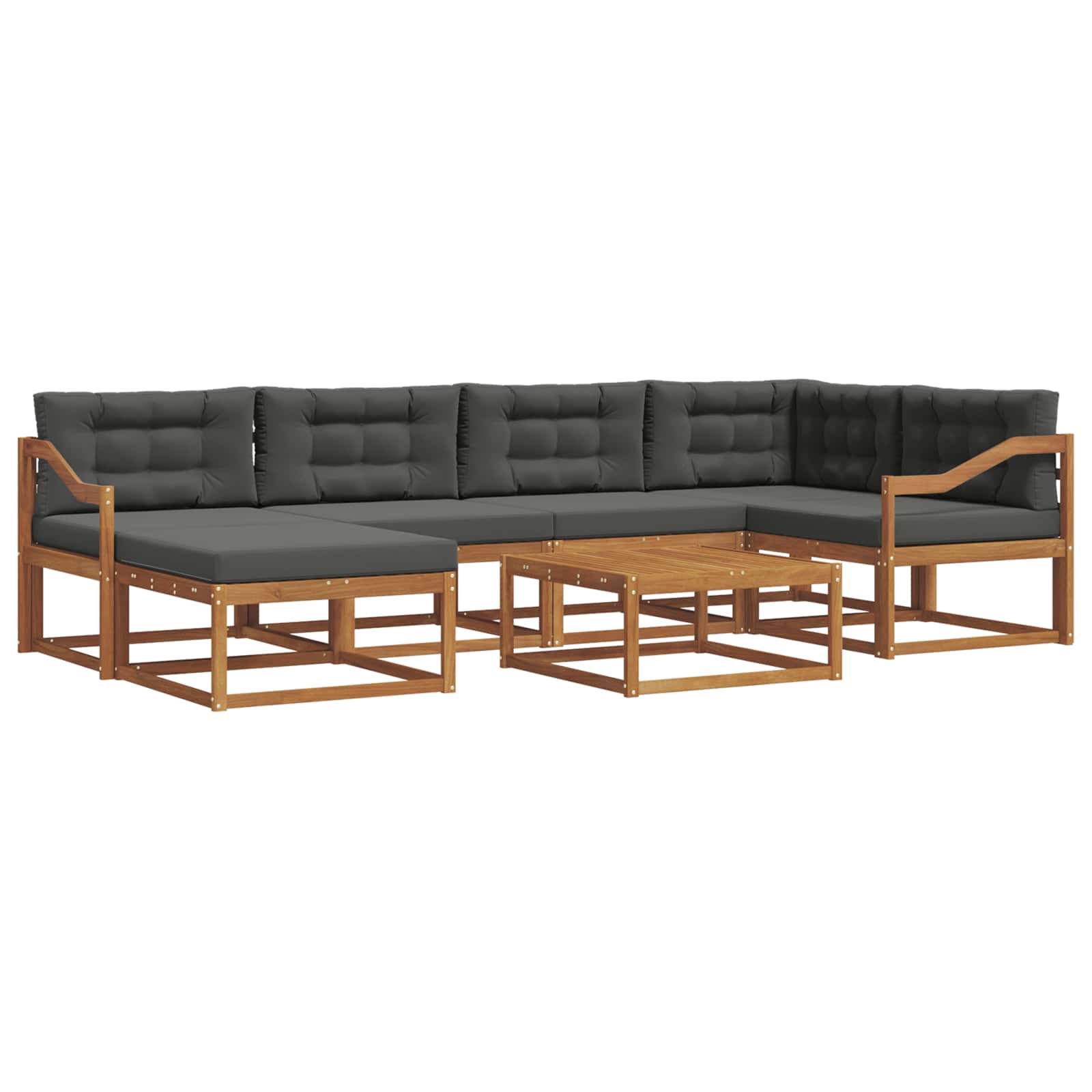Ensemble de canapés d'extérieur 7 pcs Naturel et Anthracite - XIOS