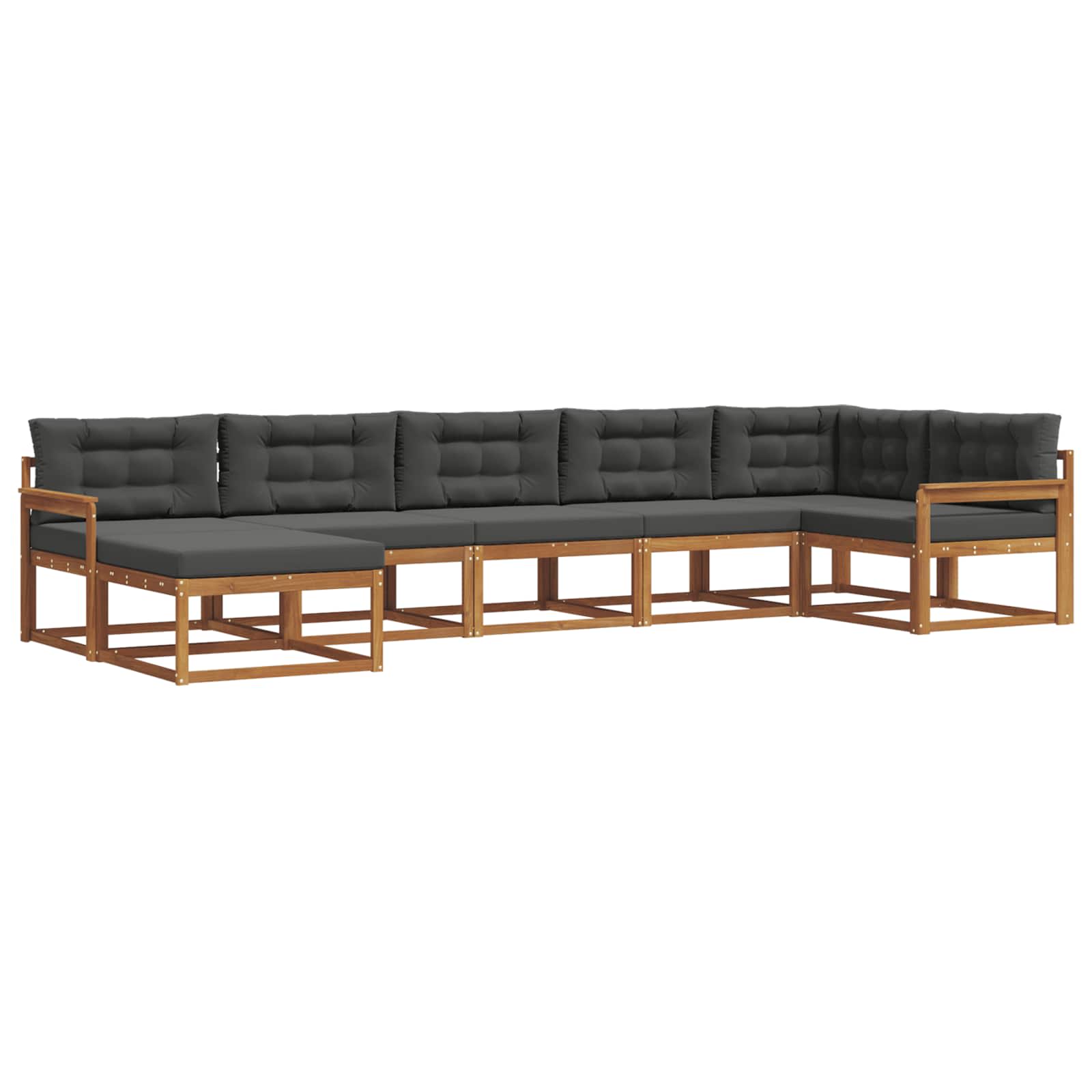 Ensemble de canapés d'extérieur 7 pcs Naturel et Anthracite - XIOS