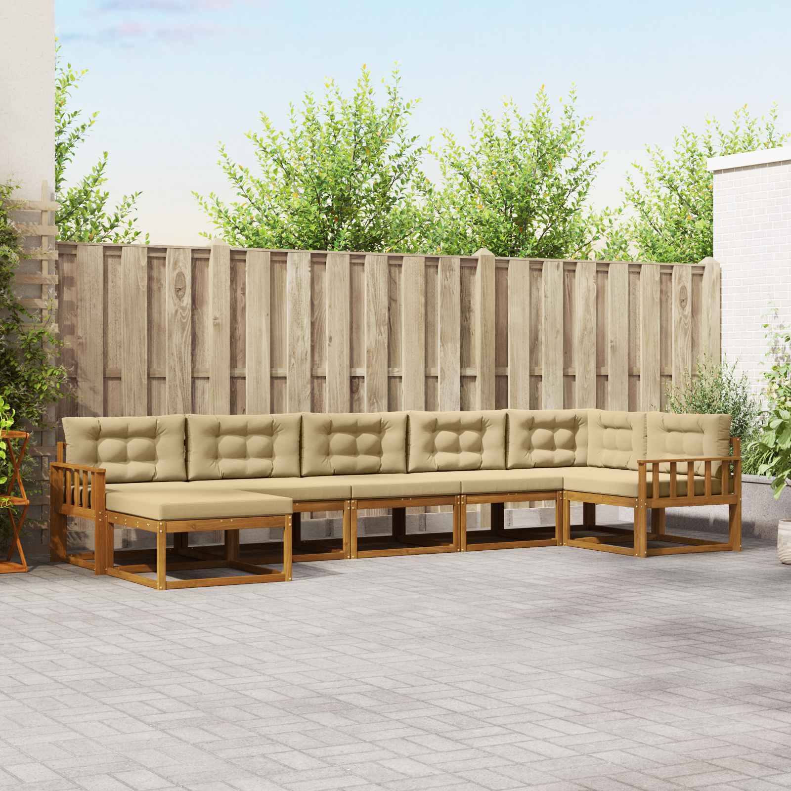 Ensemble de canapés d'extérieur 7 pcs Naturel et Beige - XIOS