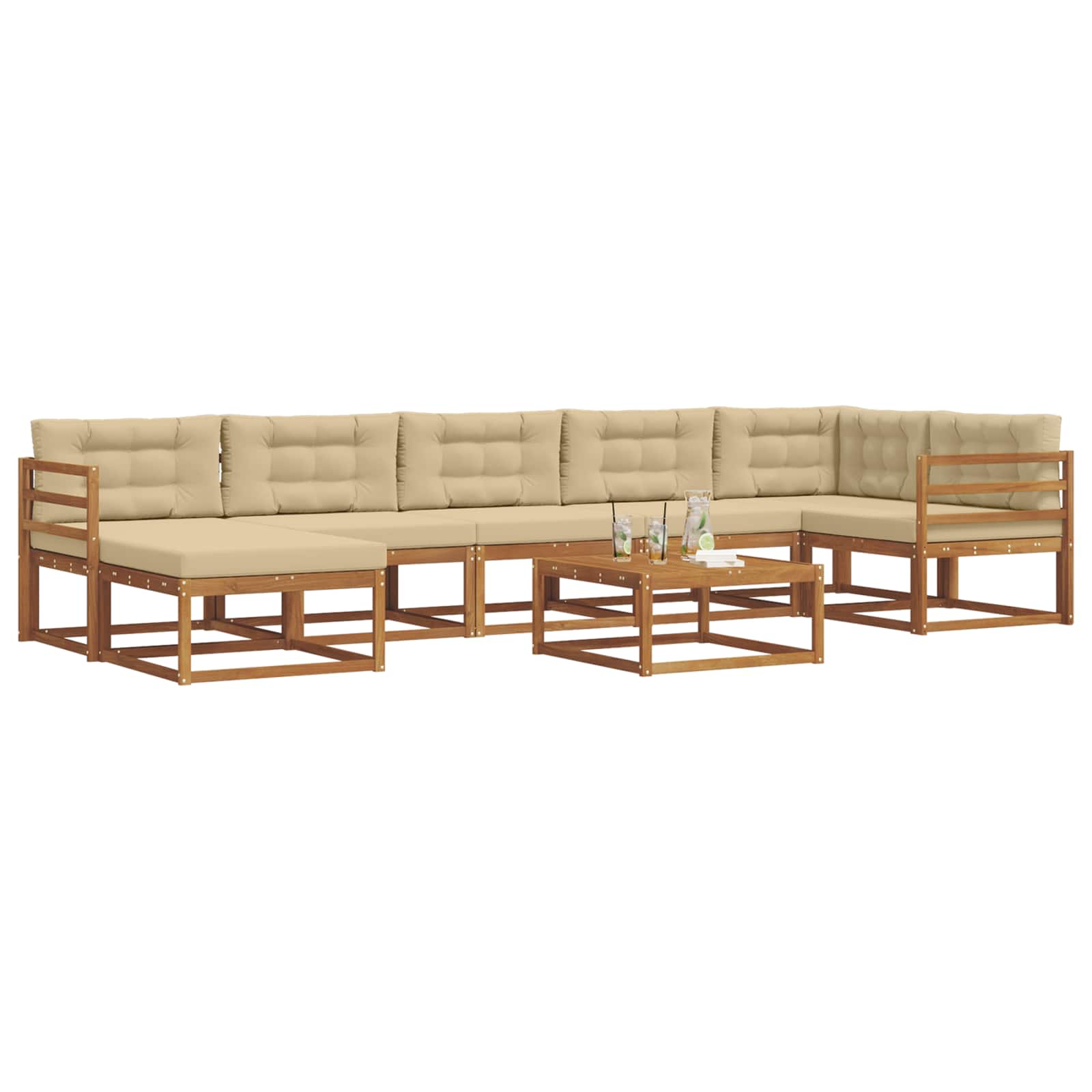 Ensemble de canapés d'extérieur 8 pcs Naturel et Beige - XIOS