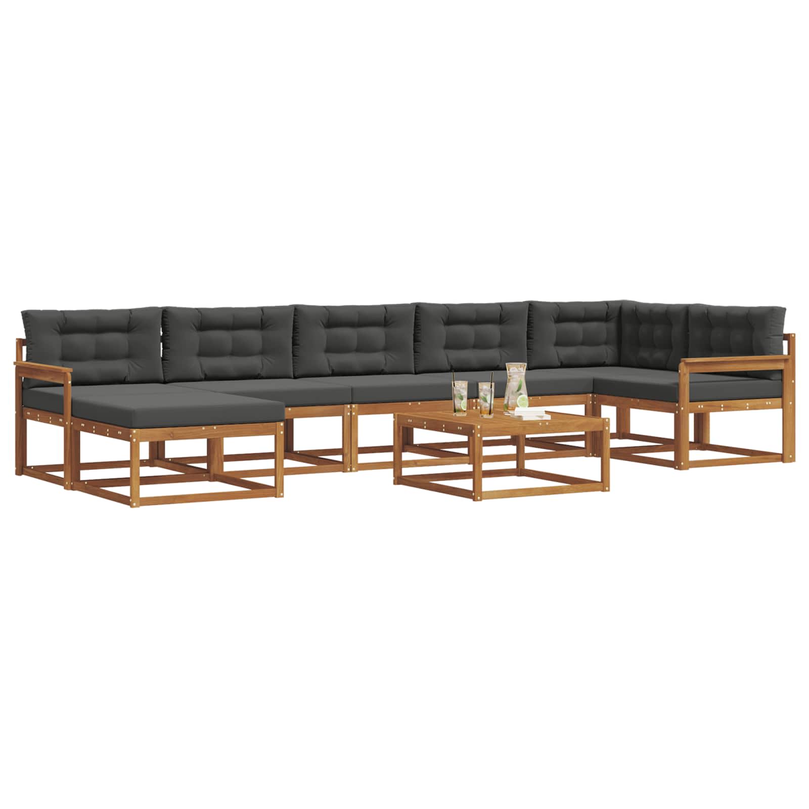 Ensemble de canapés d'extérieur 8 pcs Naturel et Anthracite - XIOS