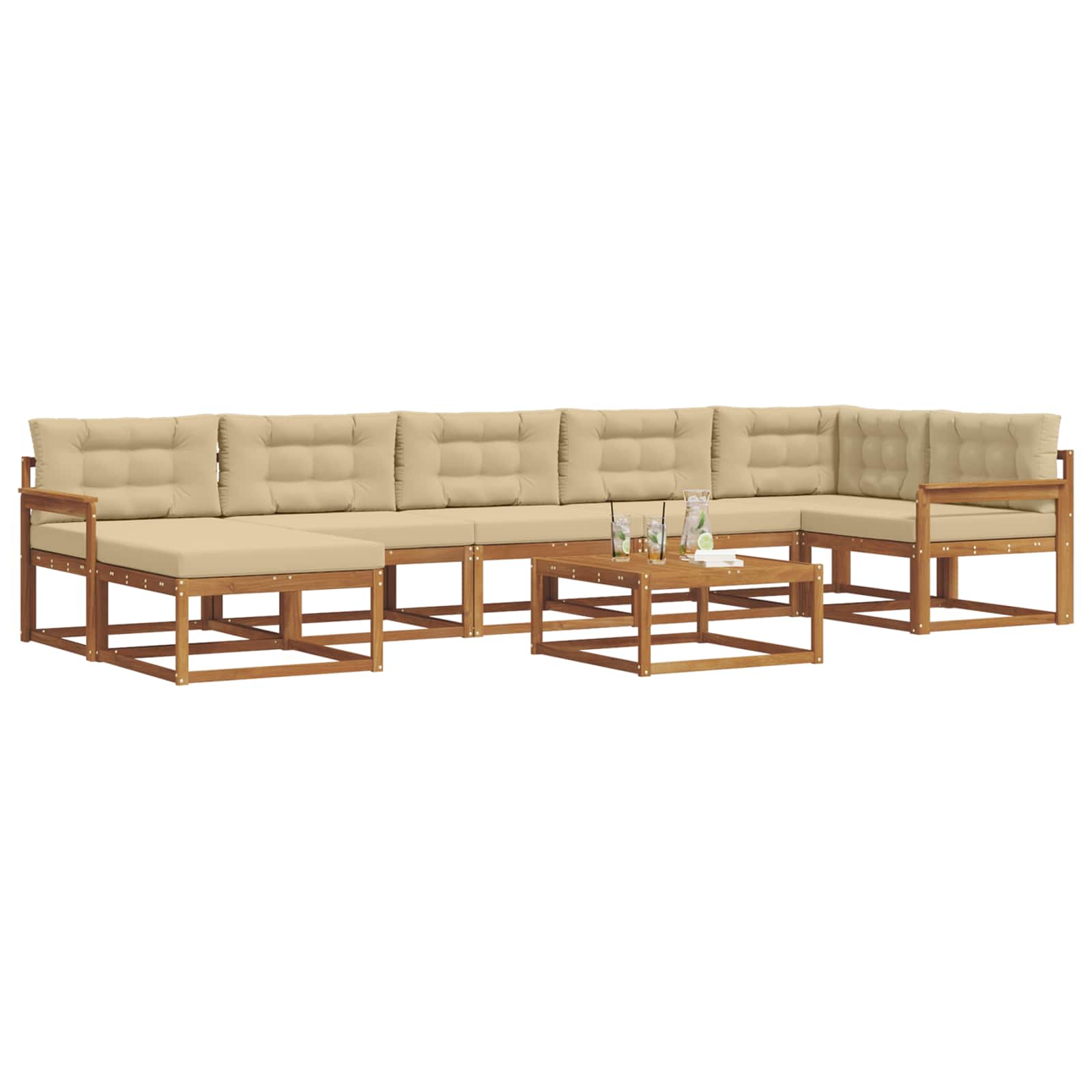 Ensemble de canapés d'extérieur 8 pcs Naturel et Beige - XIOS
