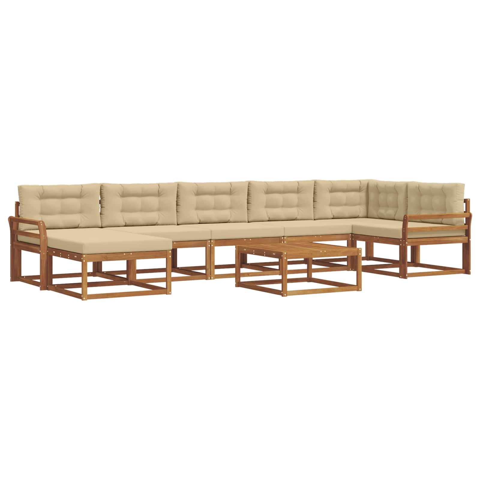 Ensemble de canapés d'extérieur 8 pcs Naturel et Beige - XIOS