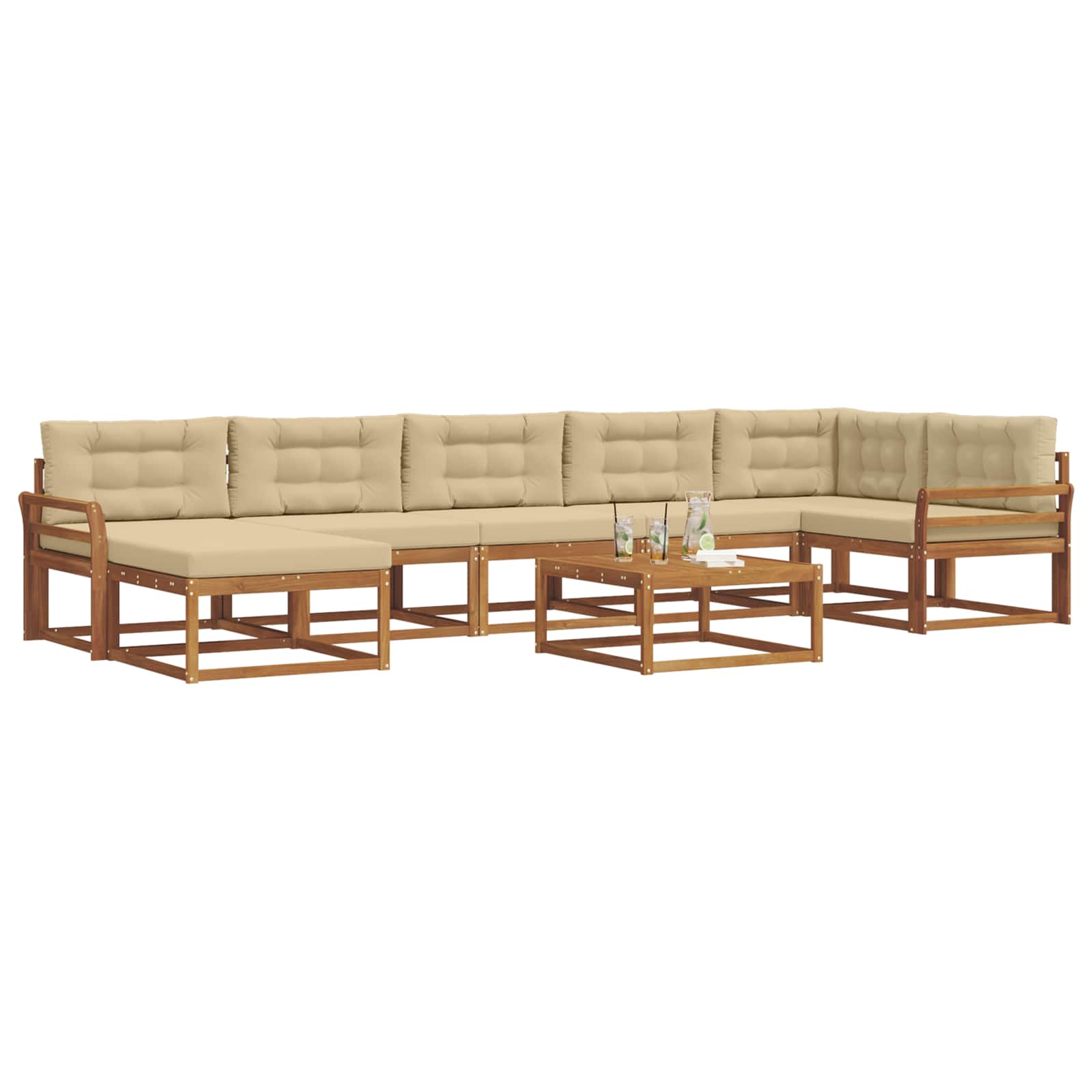 Ensemble de canapés d'extérieur 8 pcs Naturel et Beige - XIOS